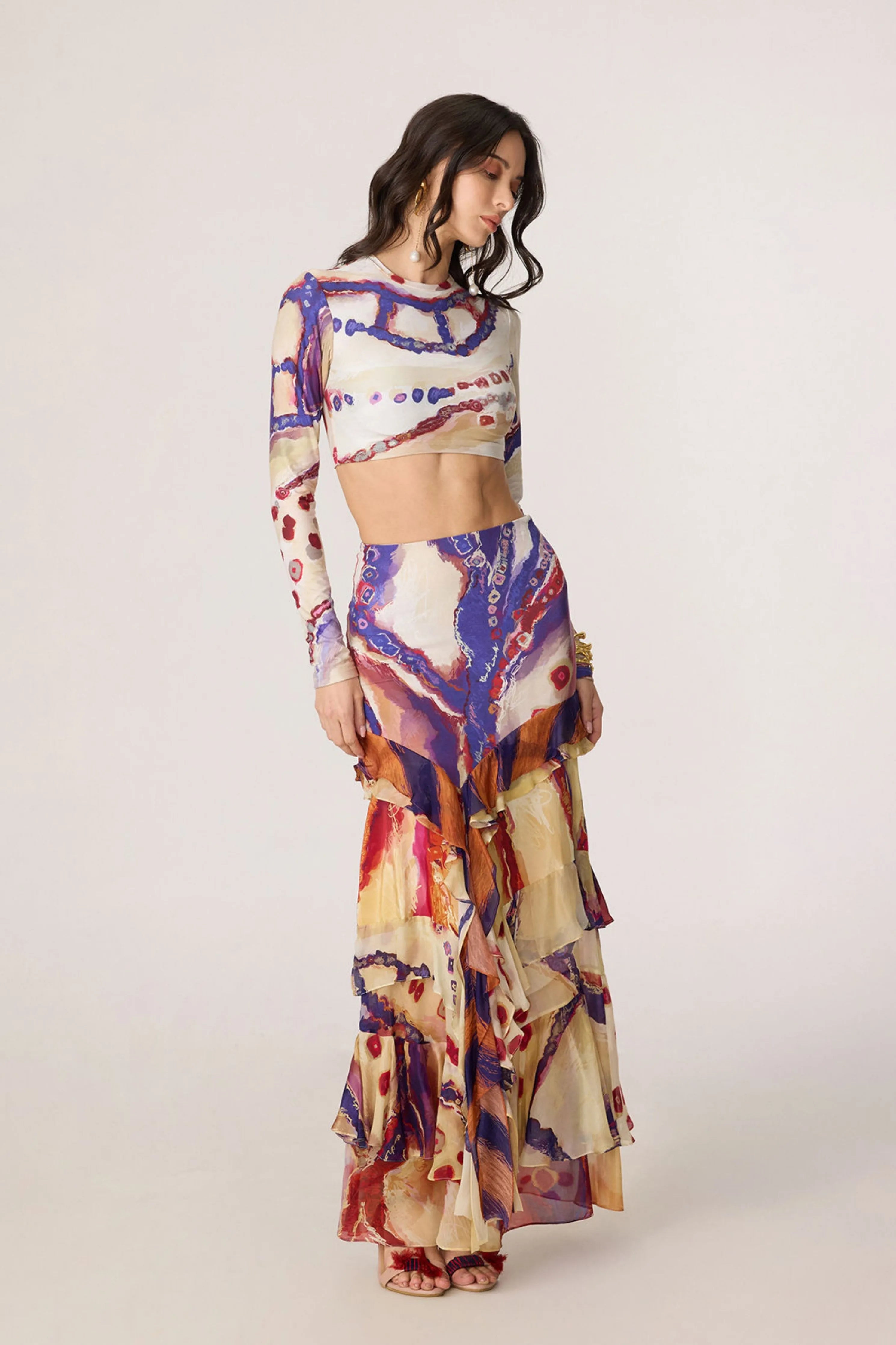 Zavi Blouse With Marieya Skirt