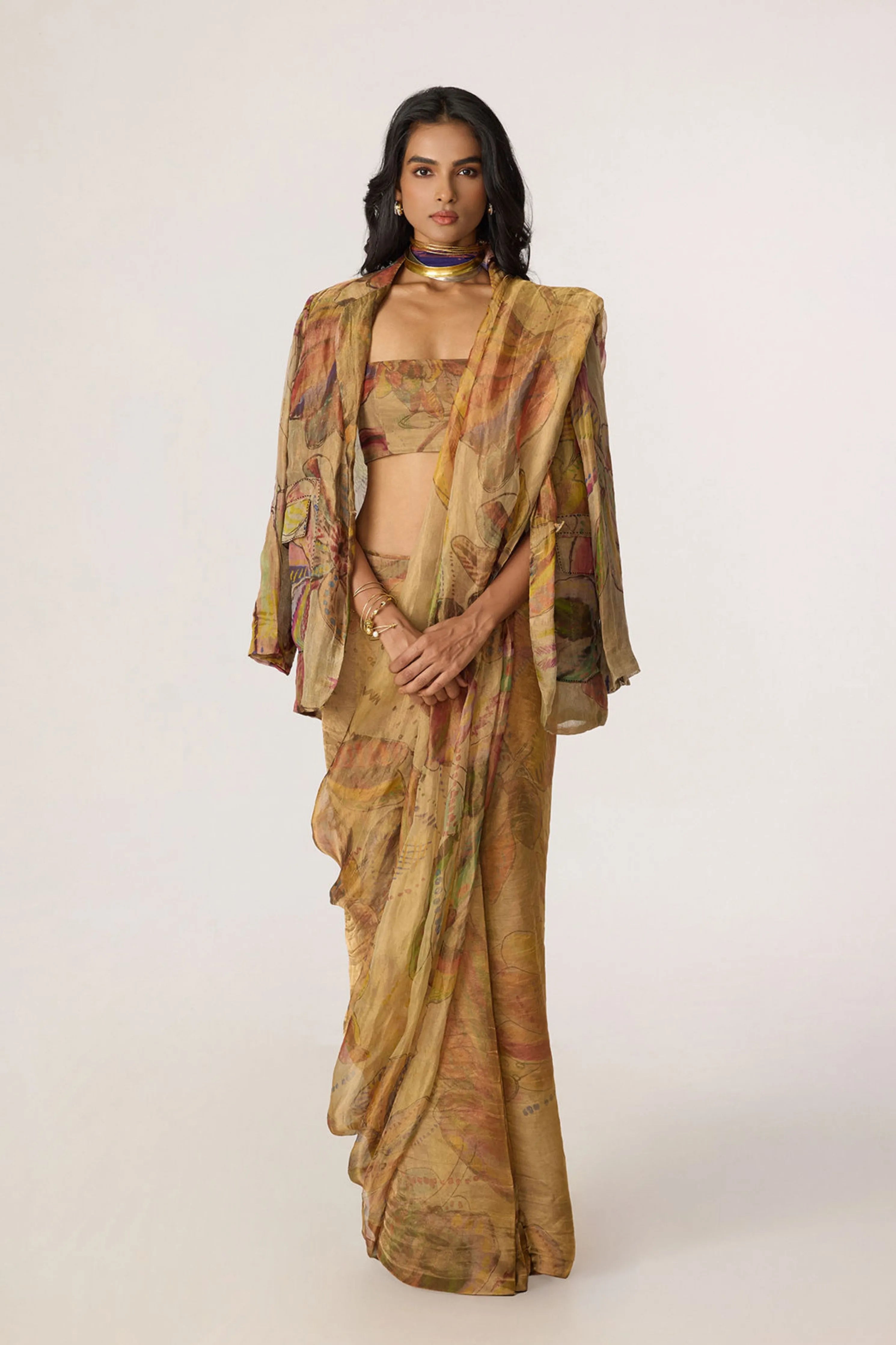Micah Blazer With Agatha Sari & Malaika Blouse