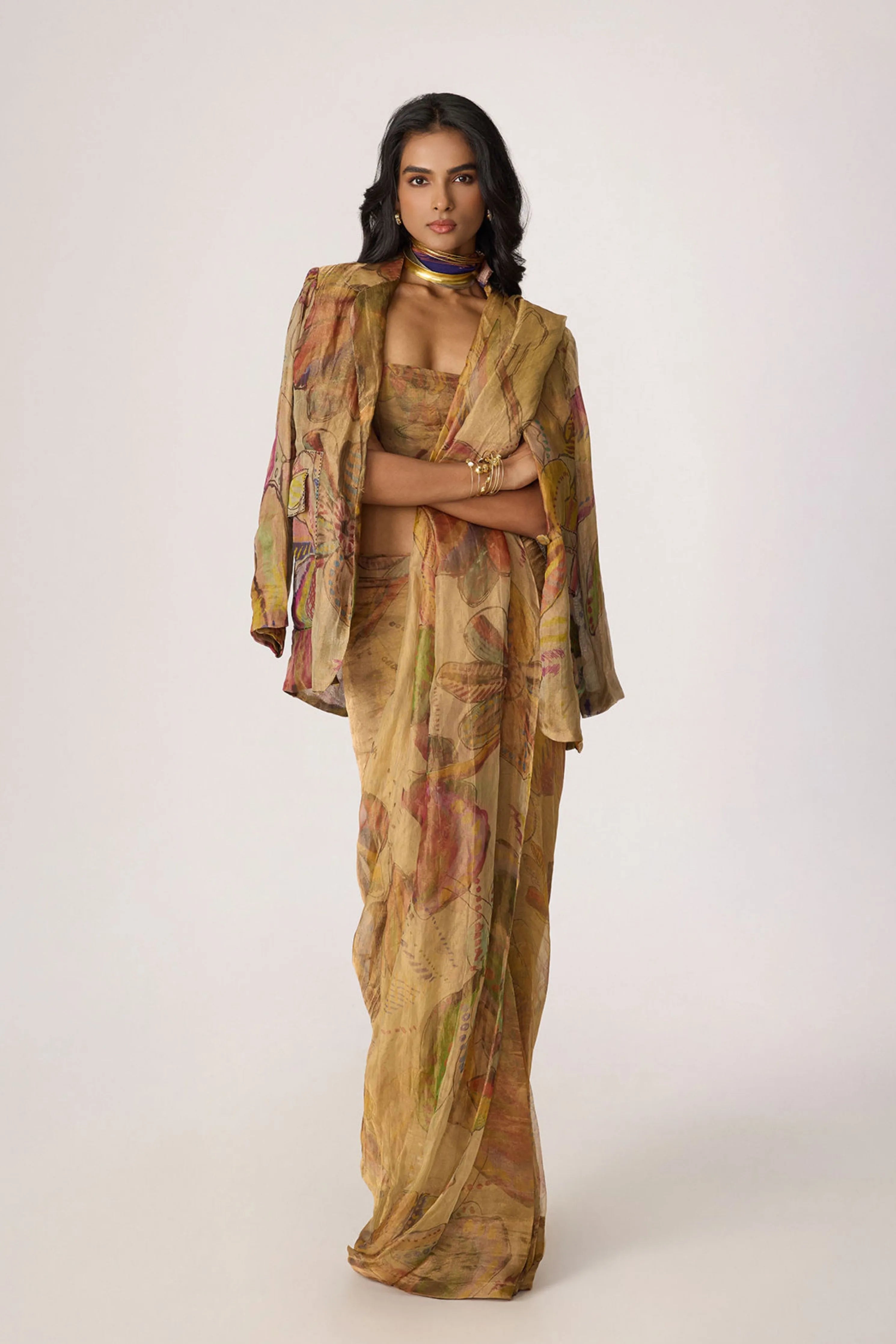 Micah Blazer With Agatha Sari & Malaika Blouse