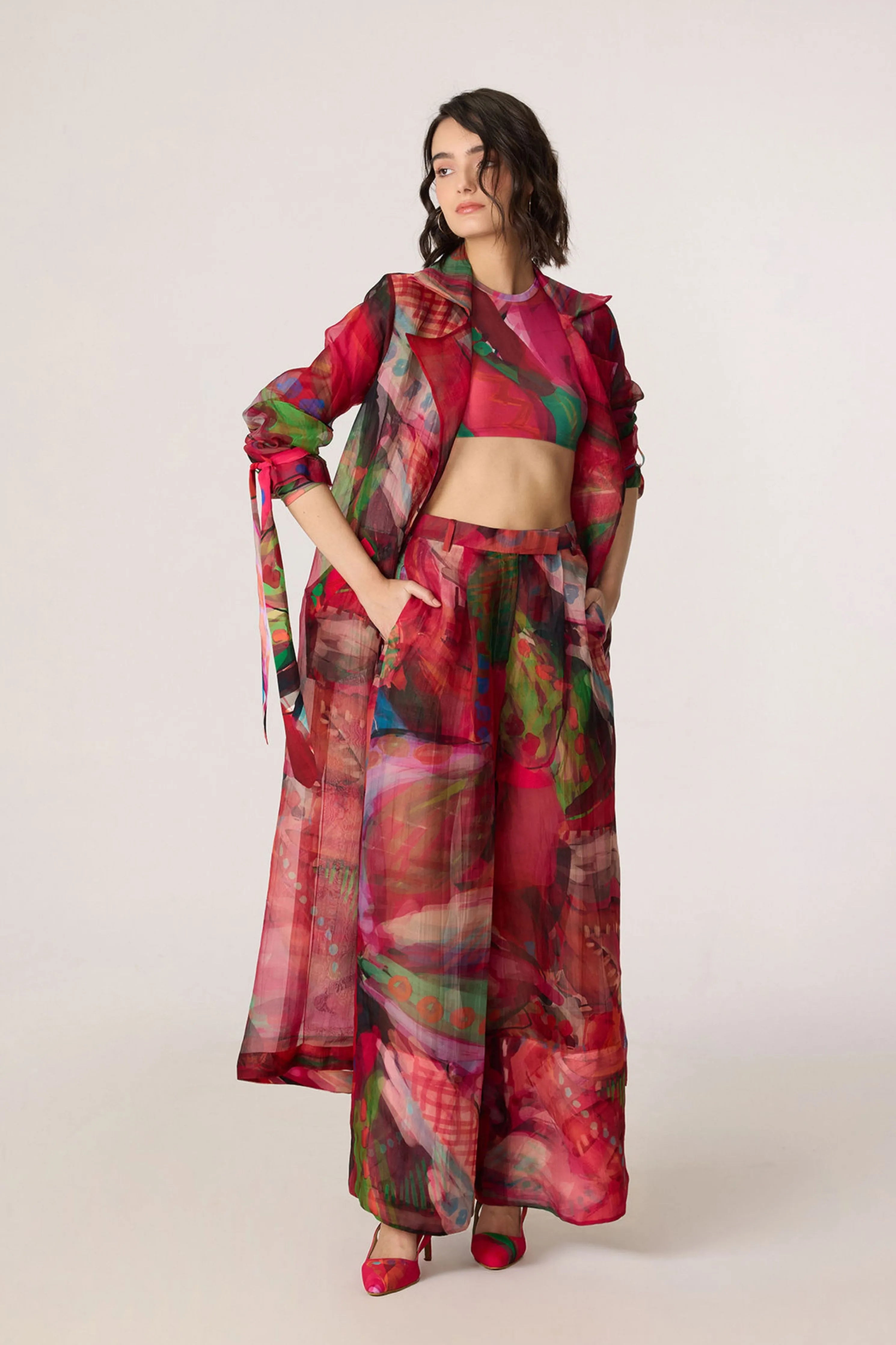 Belen Trench With Zavi Blouse & Vellora Trousers
