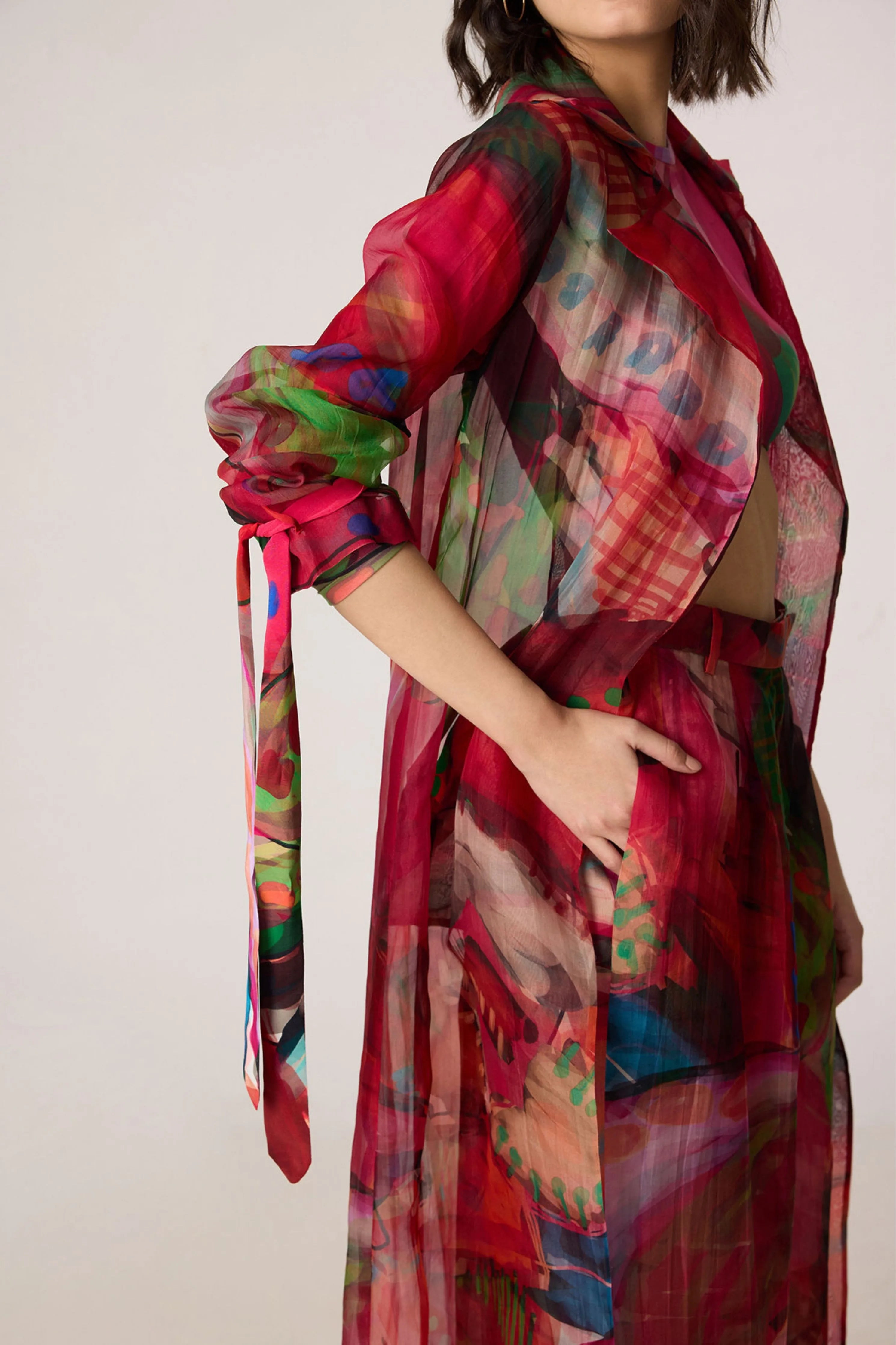 Belen Trench With Zavi Blouse & Vellora Trousers