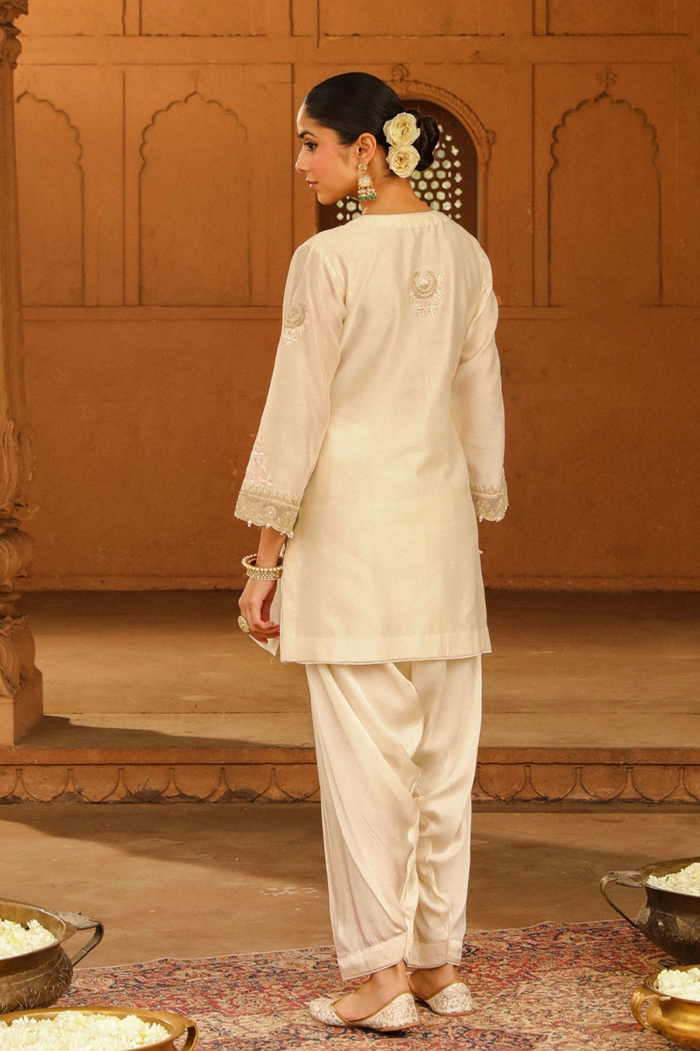 Ashira Daisy Ivory Kurta With Salwar