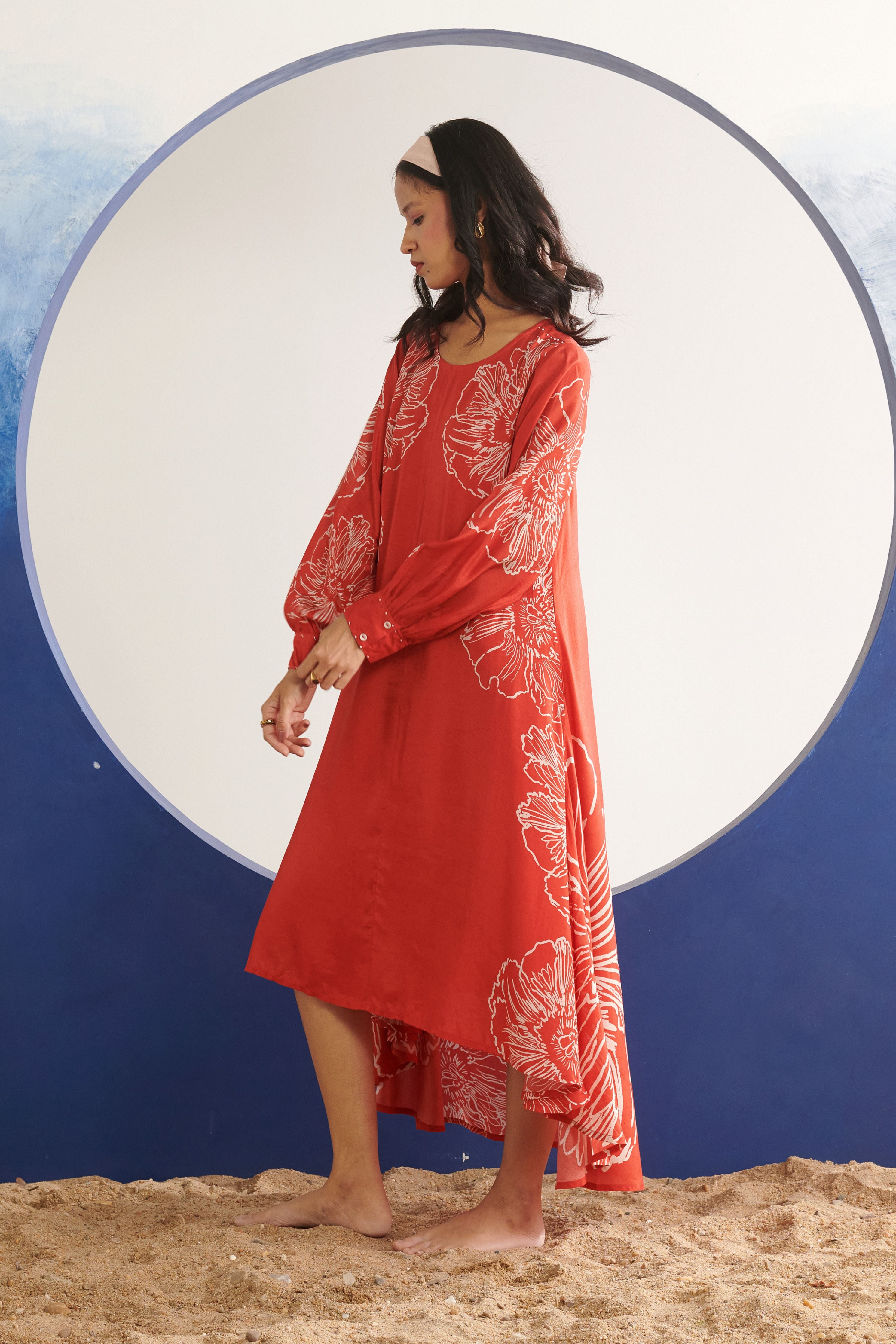 Celeste Coral High-Low Dress