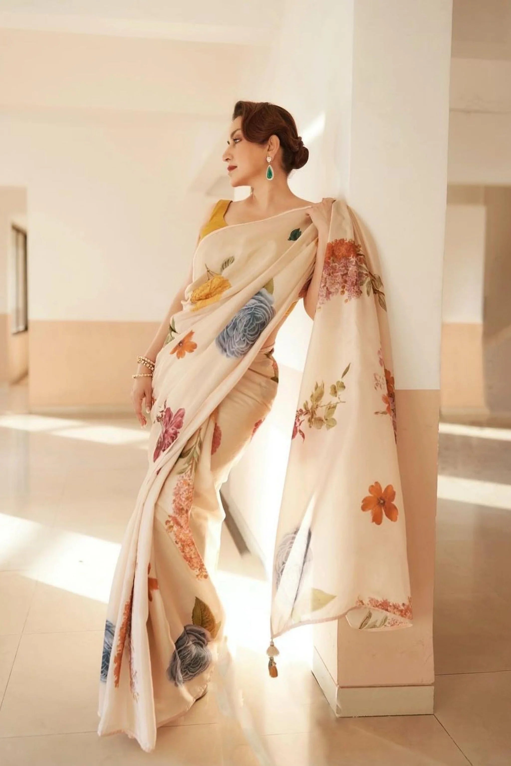 Tisca Chopra in Vintage Garden saree