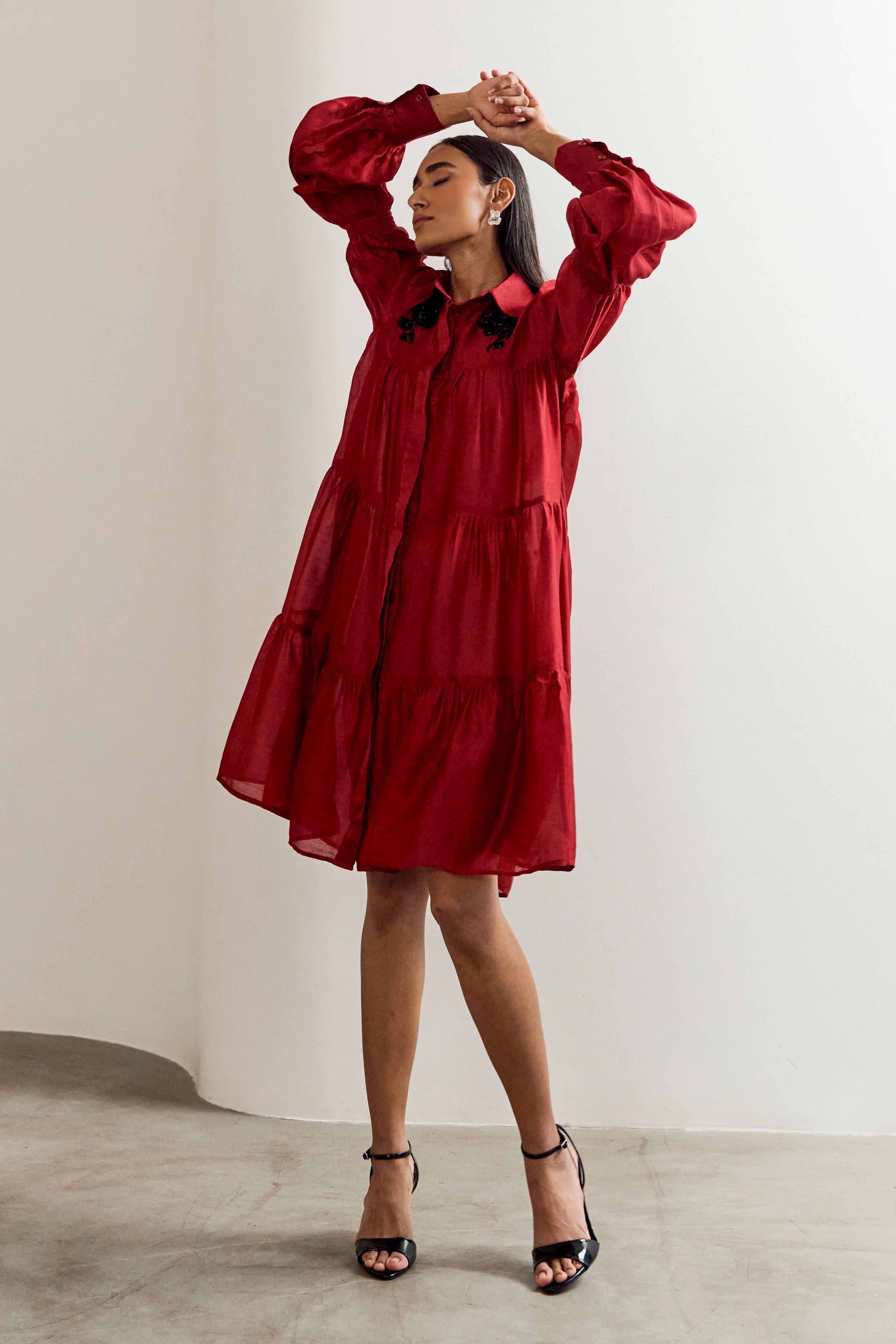 2 Flower Red Dress