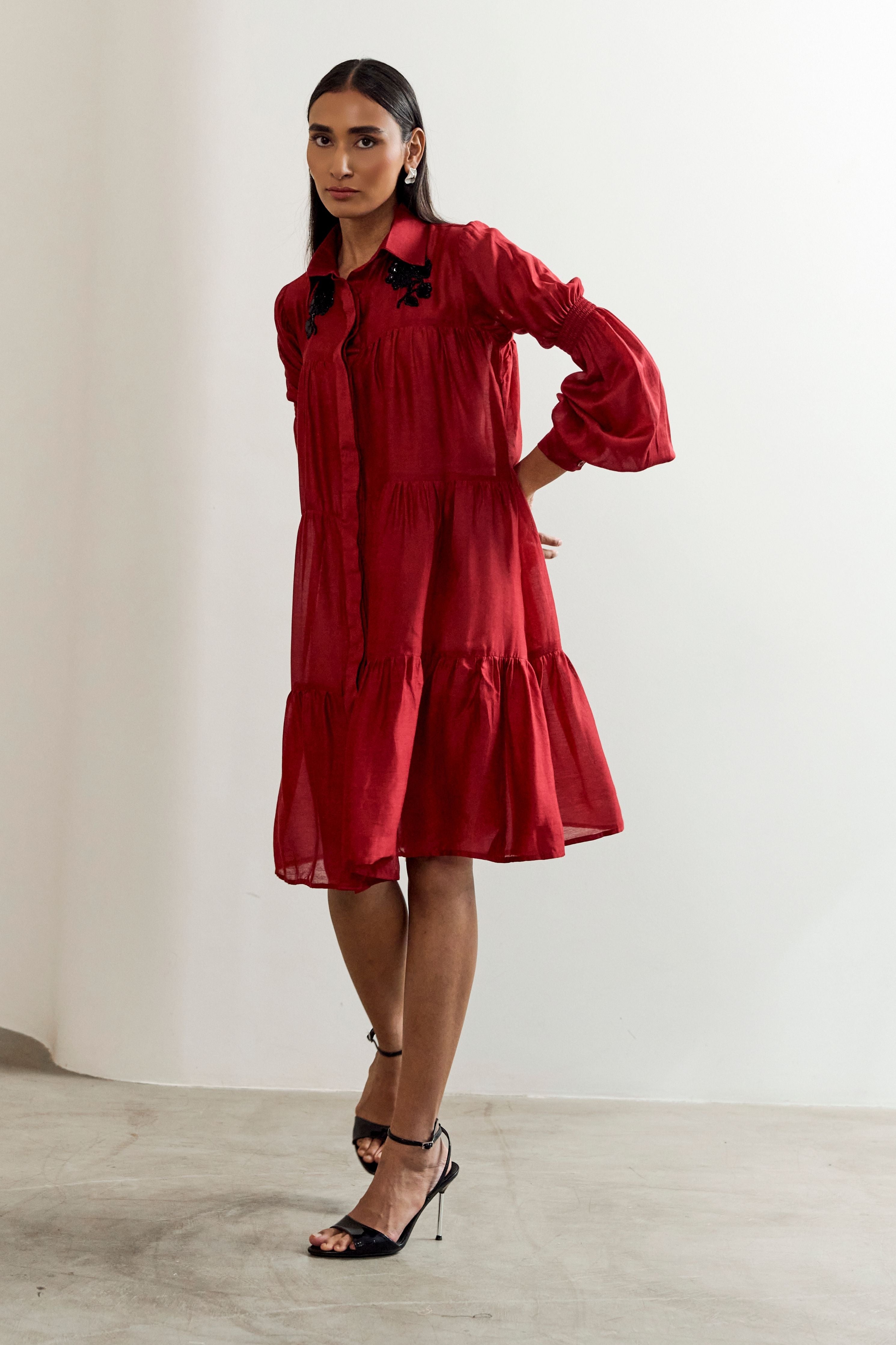 2 Flower Red Dress