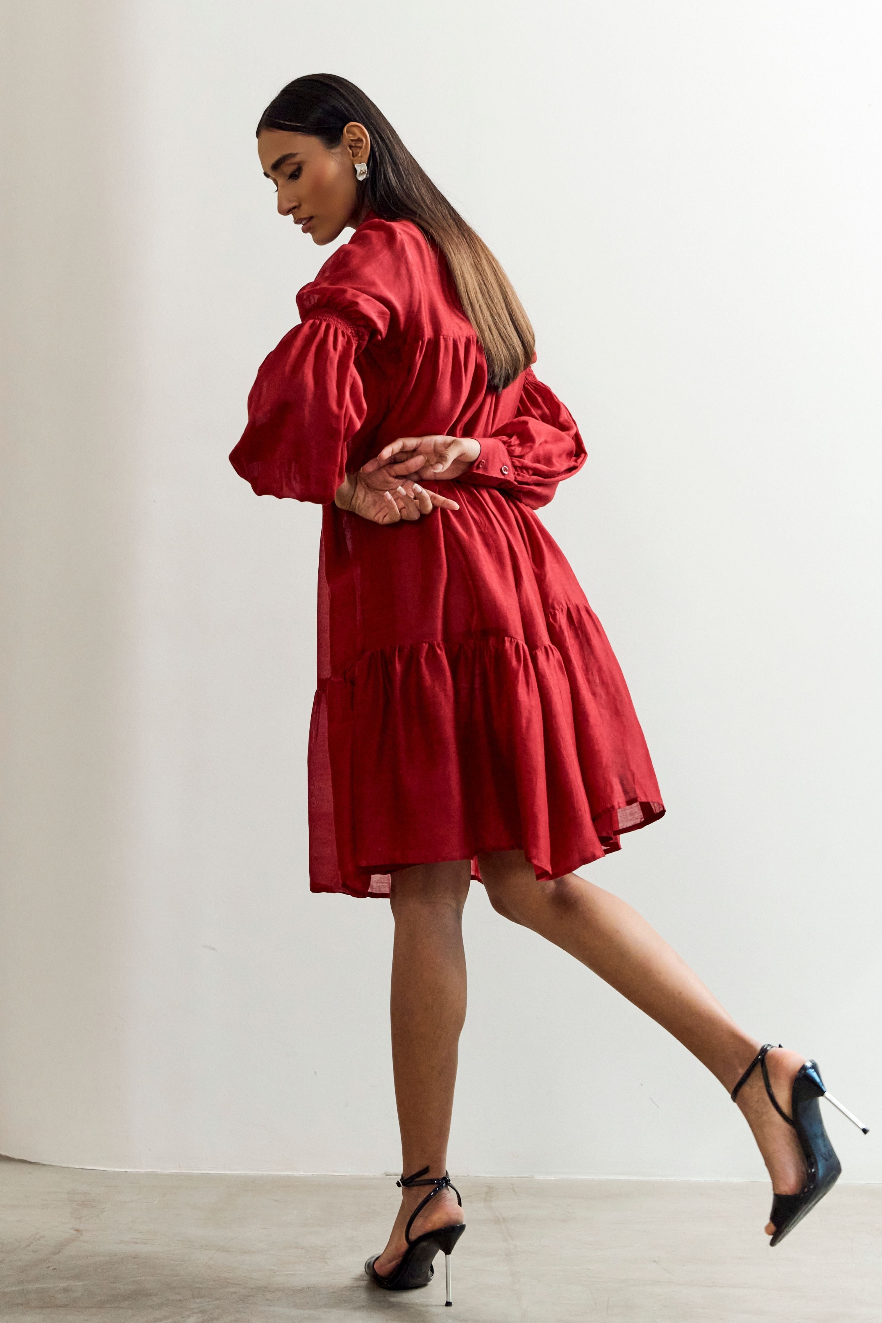 2 Flower Red Dress