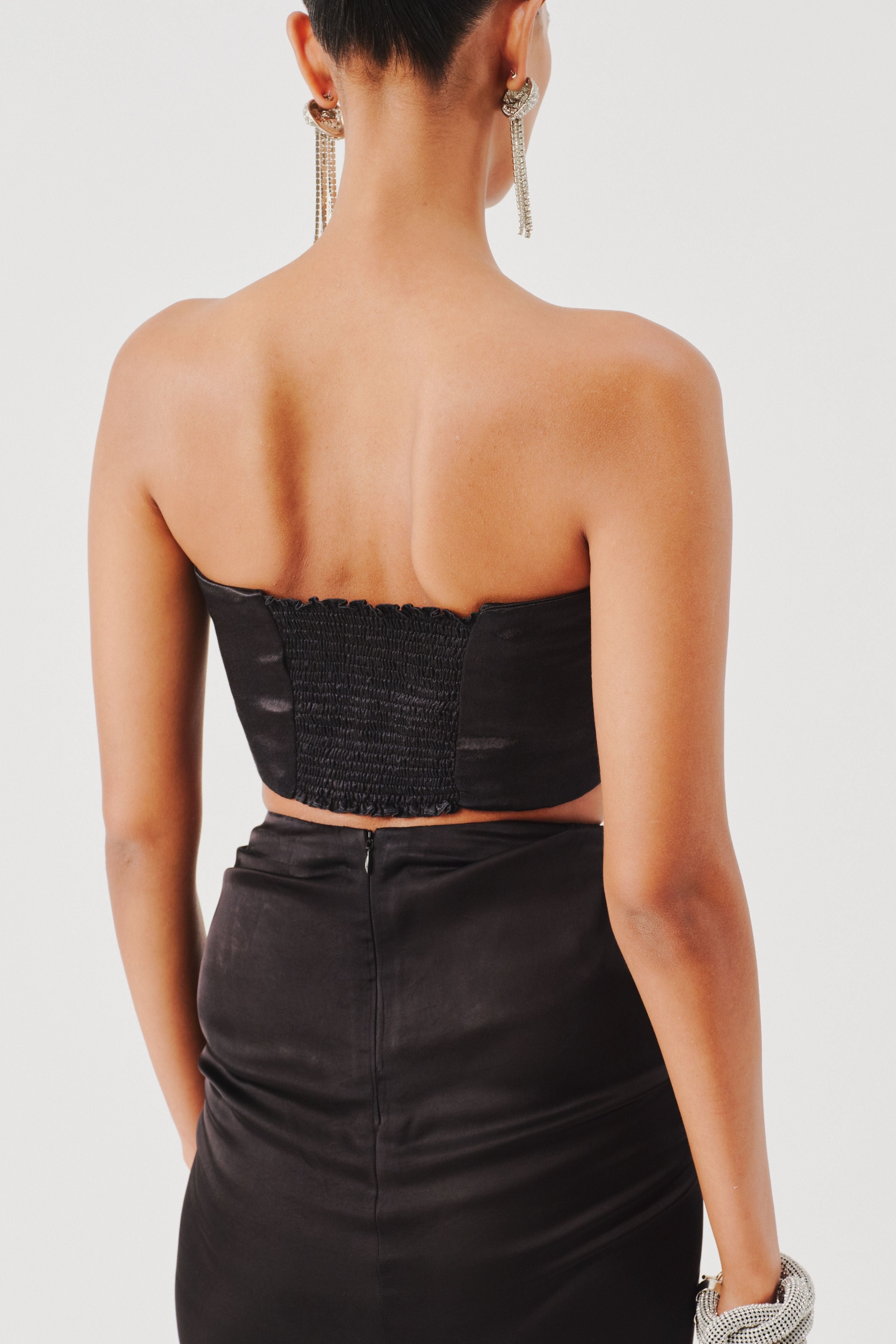 Mystery Bandeau Top in Black