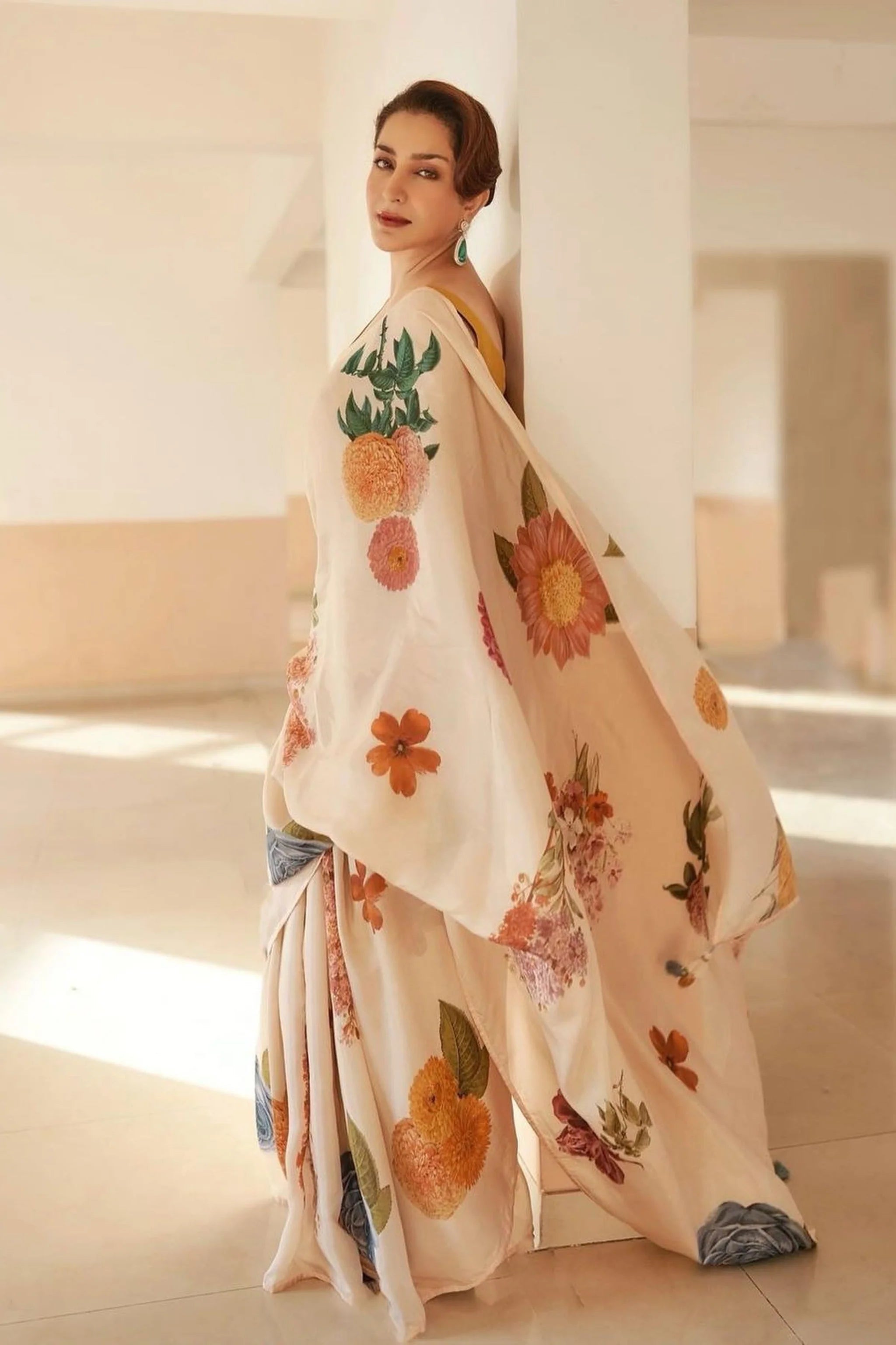 Tisca Chopra in Vintage Garden saree