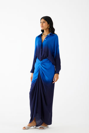 Sonali Bendre In ROYAL DRAPED SHIRT DRESS