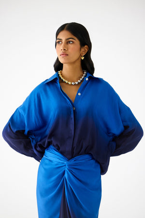 Sonali Bendre In ROYAL DRAPED SHIRT DRESS