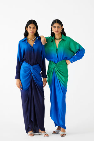 Sonali Bendre In ROYAL DRAPED SHIRT DRESS