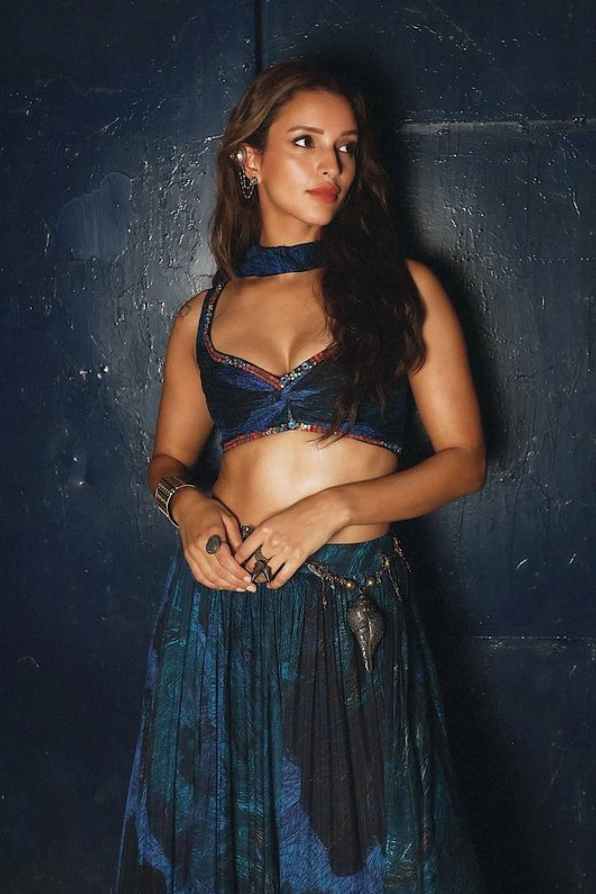 Tripti Dimri In Blue Magnolia Lehenga Set