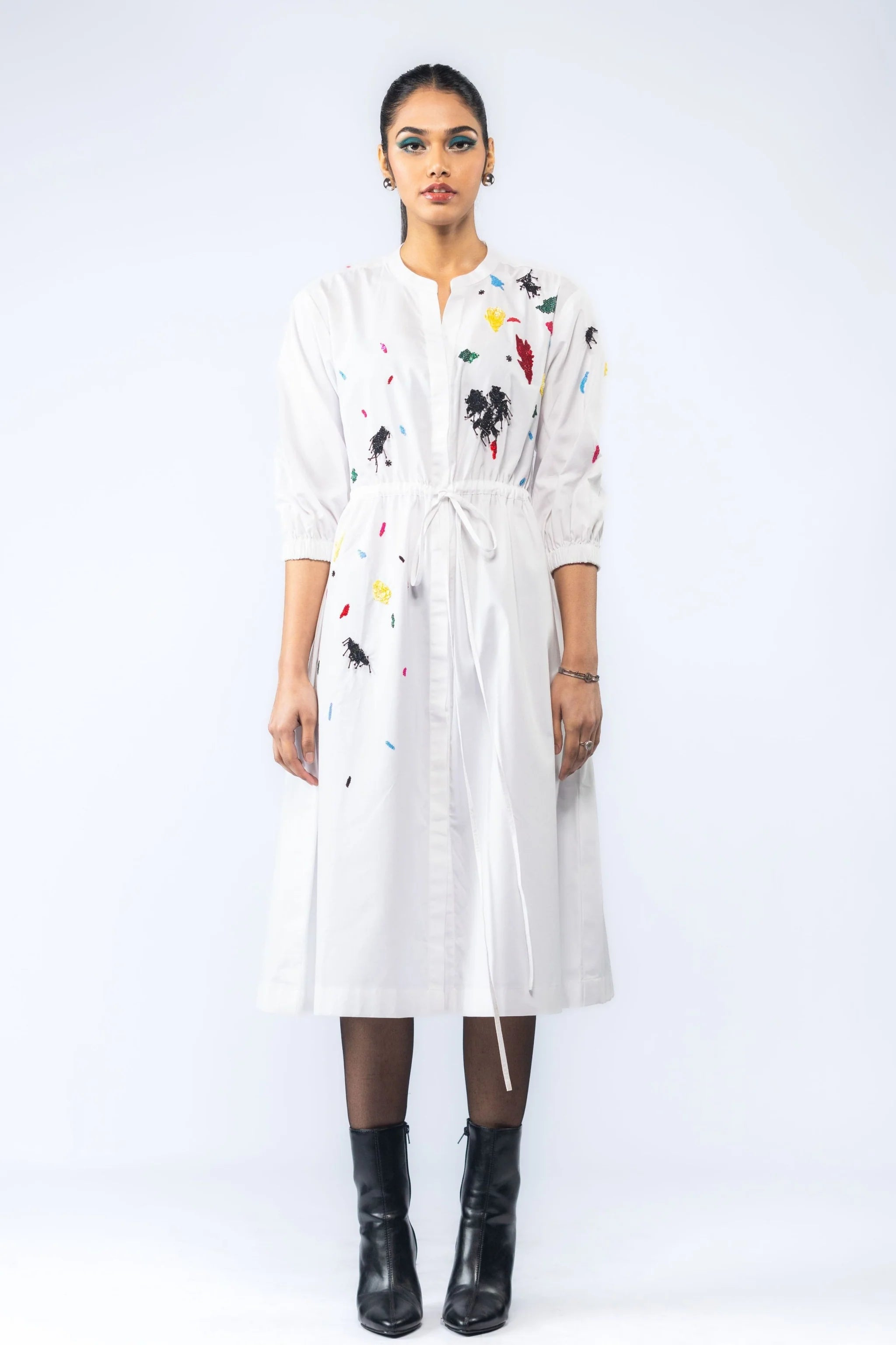 White Hand Embroidered Dress