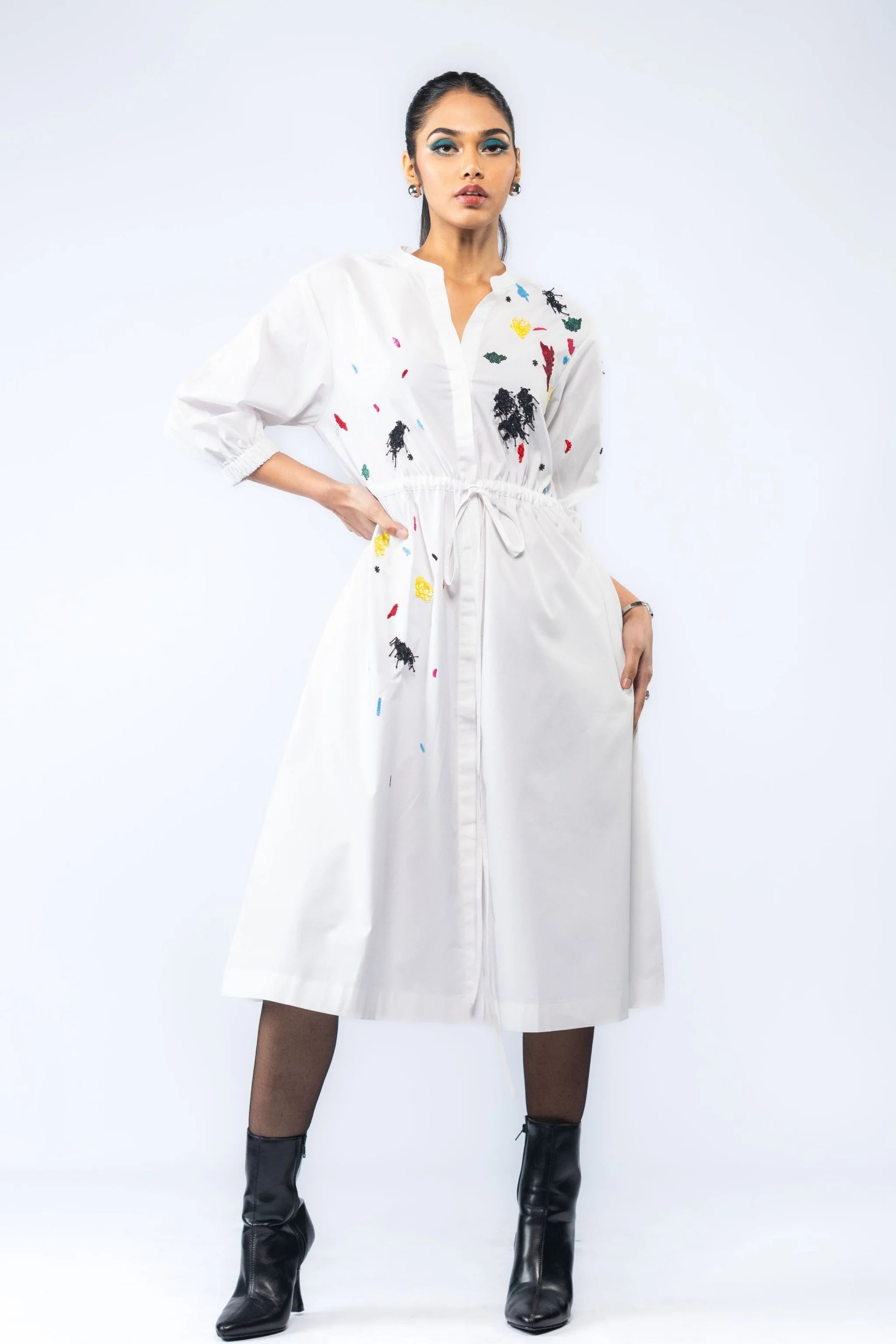 White Hand Embroidered Dress
