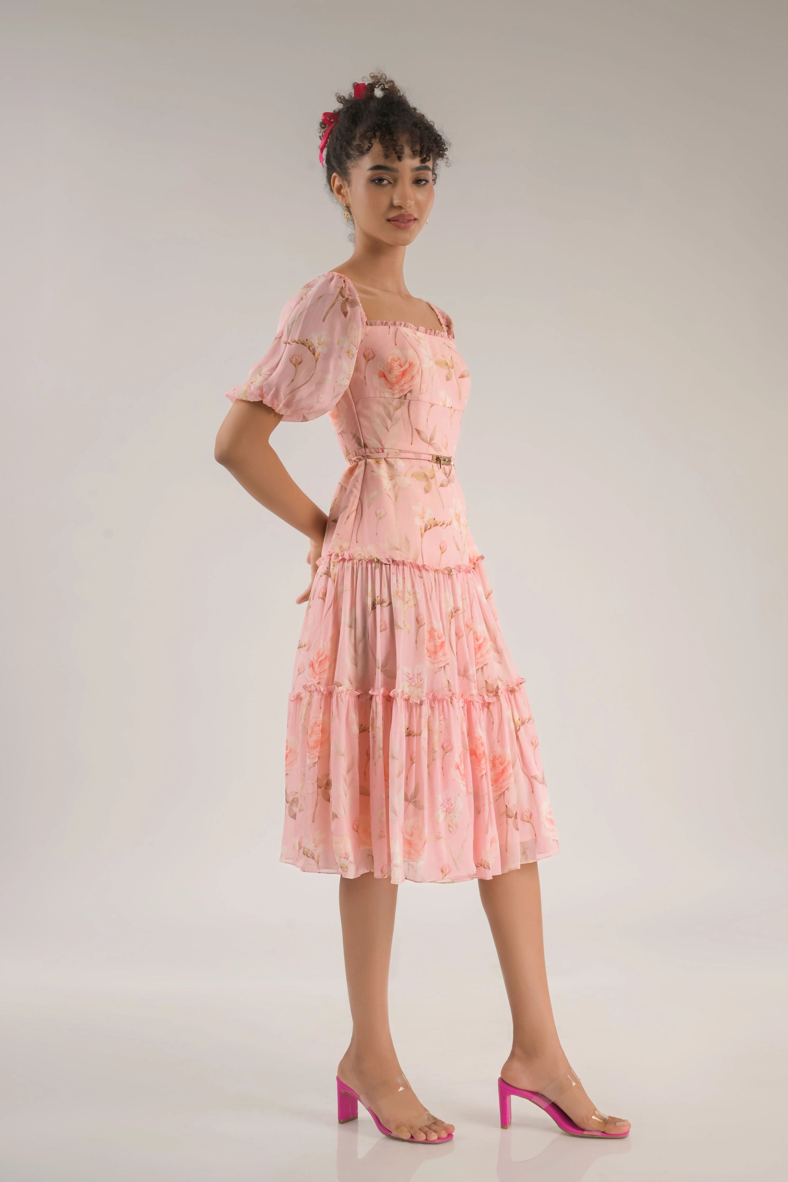 Dahlia Pink Floral Dress