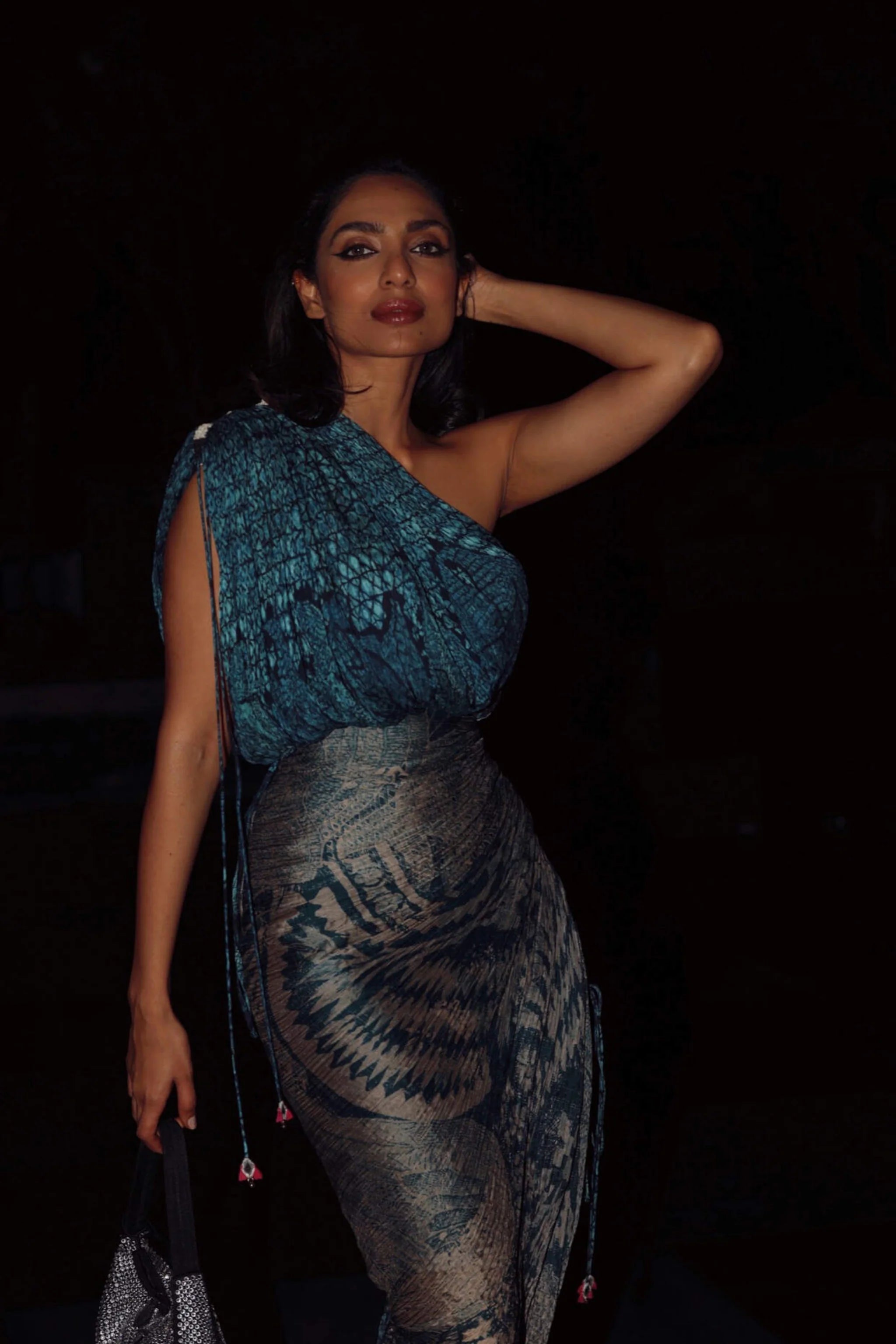 Sobhita Dhulipala In Abstract Bird Pleated Sari Dress