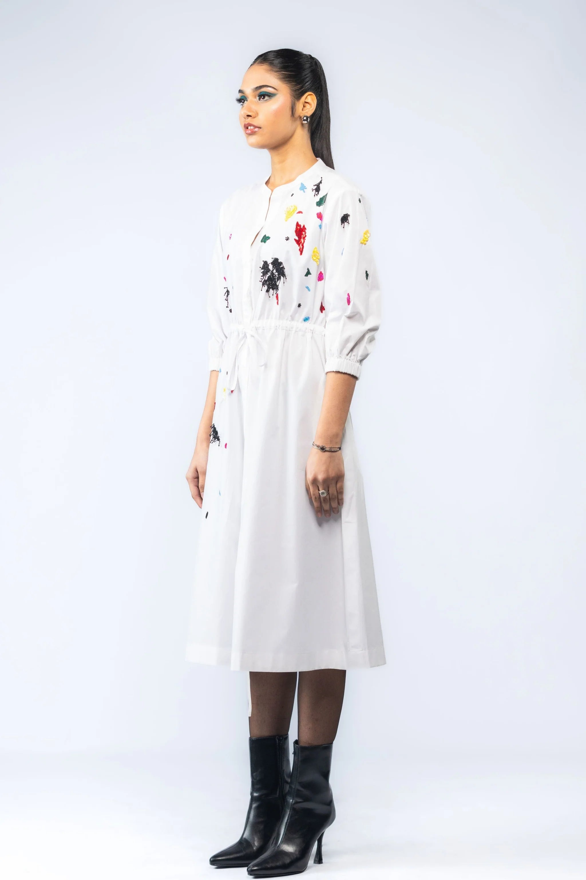 White Hand Embroidered Dress