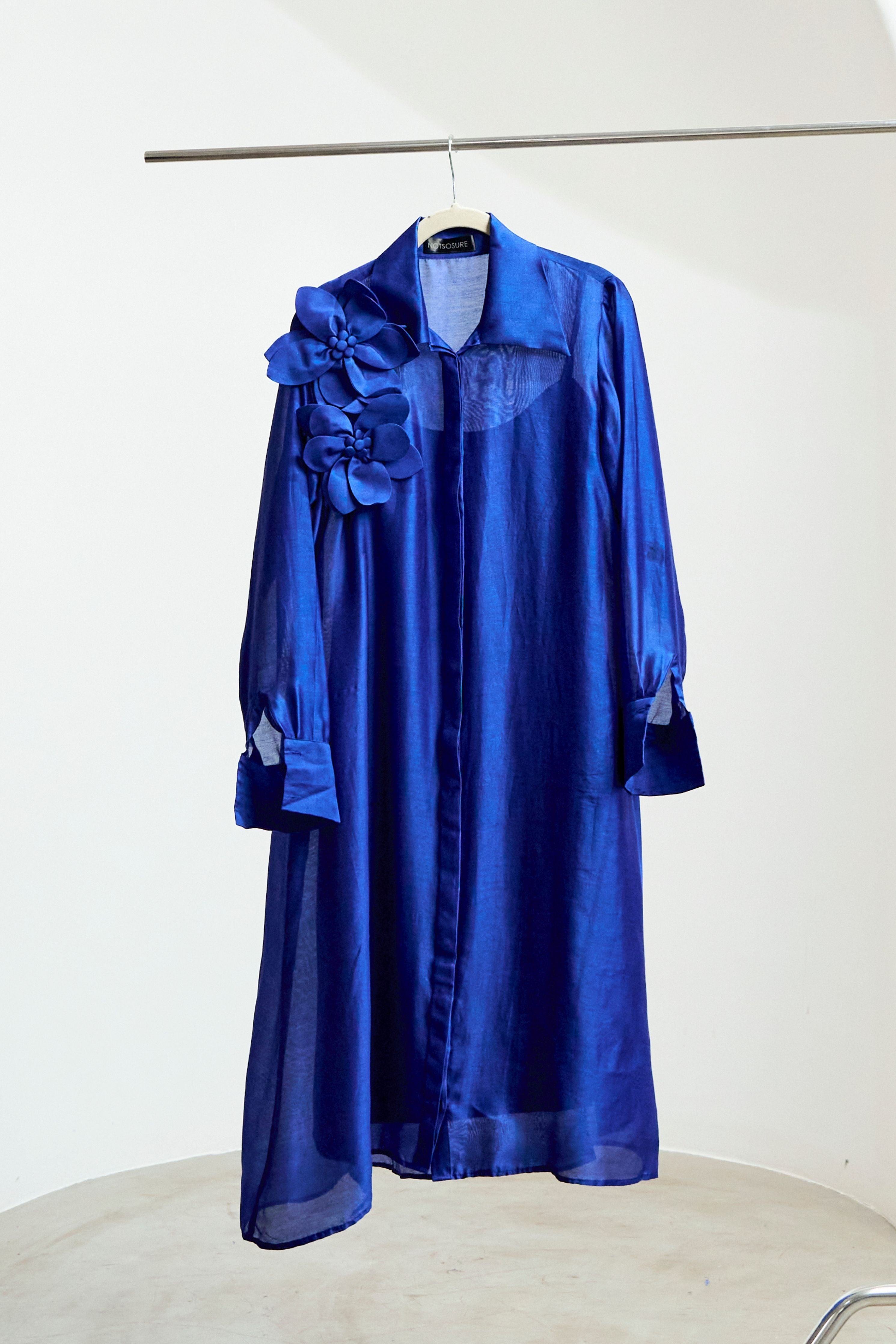 Blue 3D Flower Dress