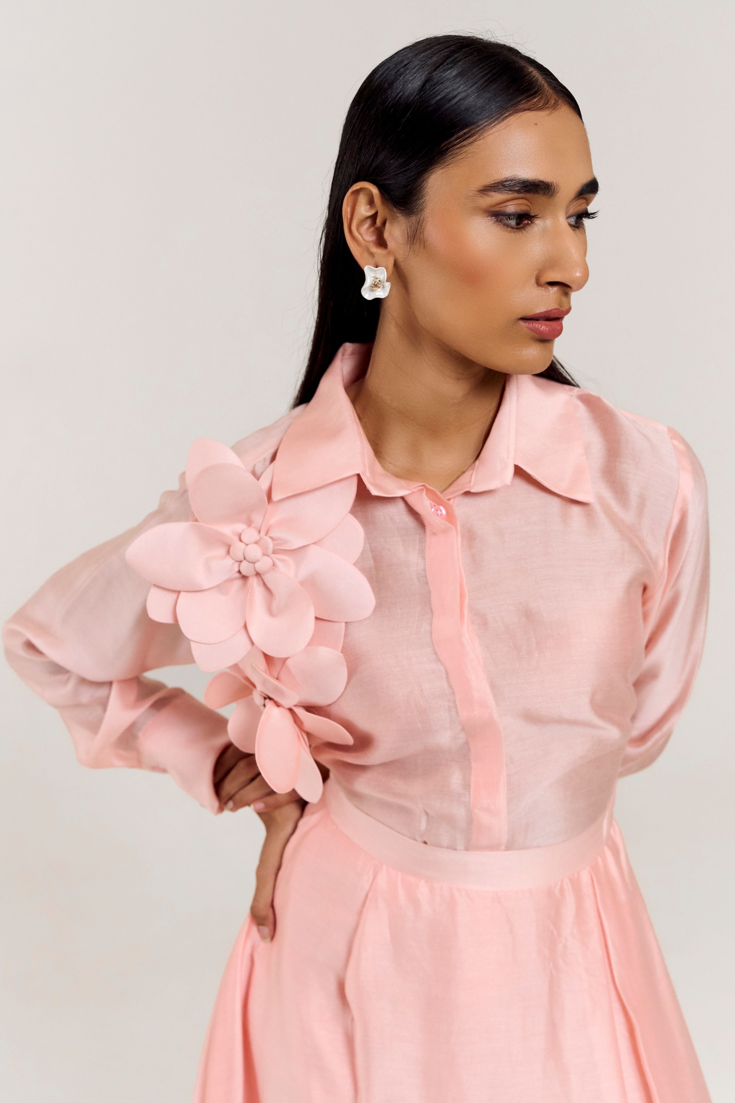 3D Pink Flower Co-Ord Set