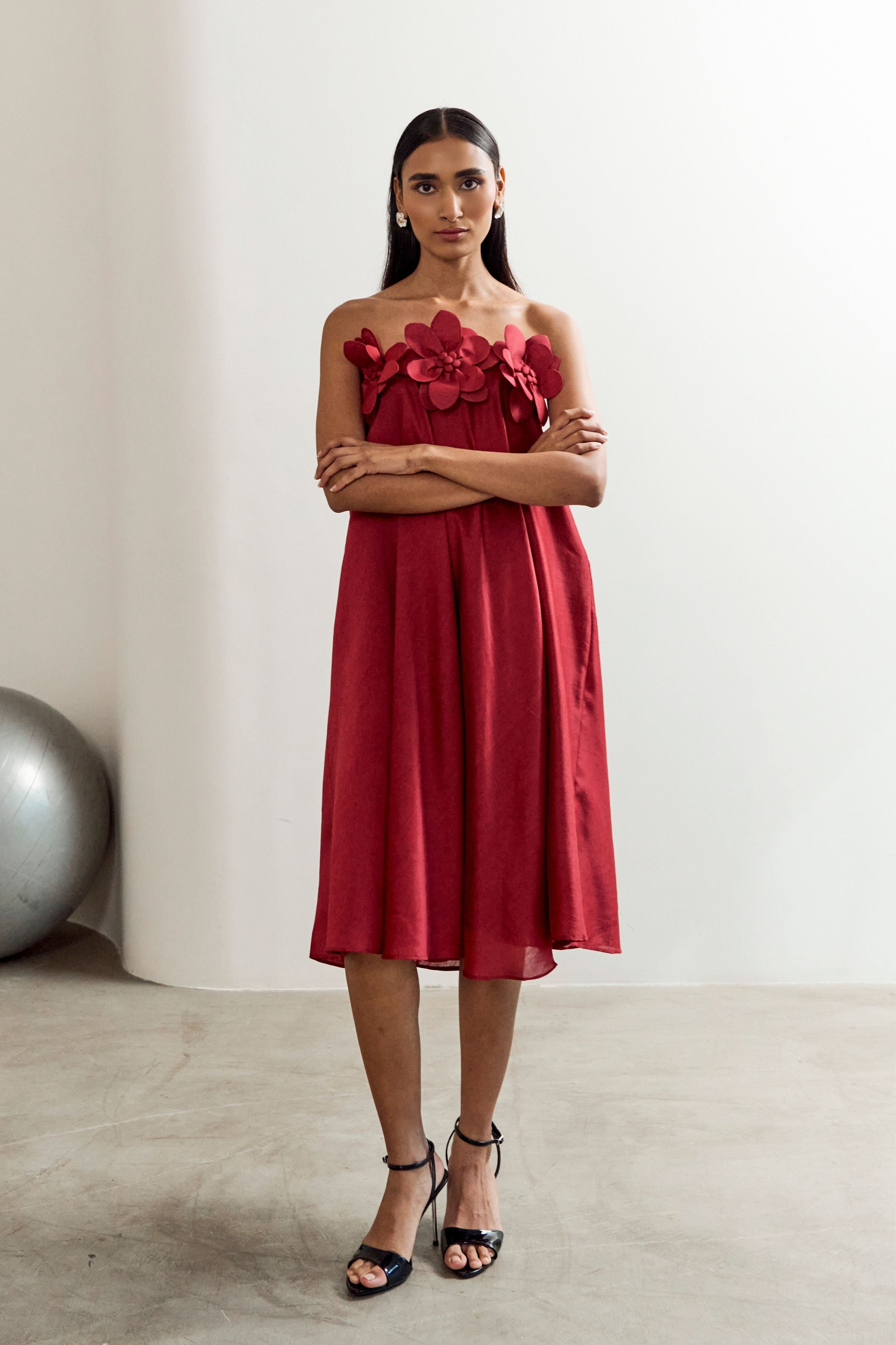 3D Red Tube Dress