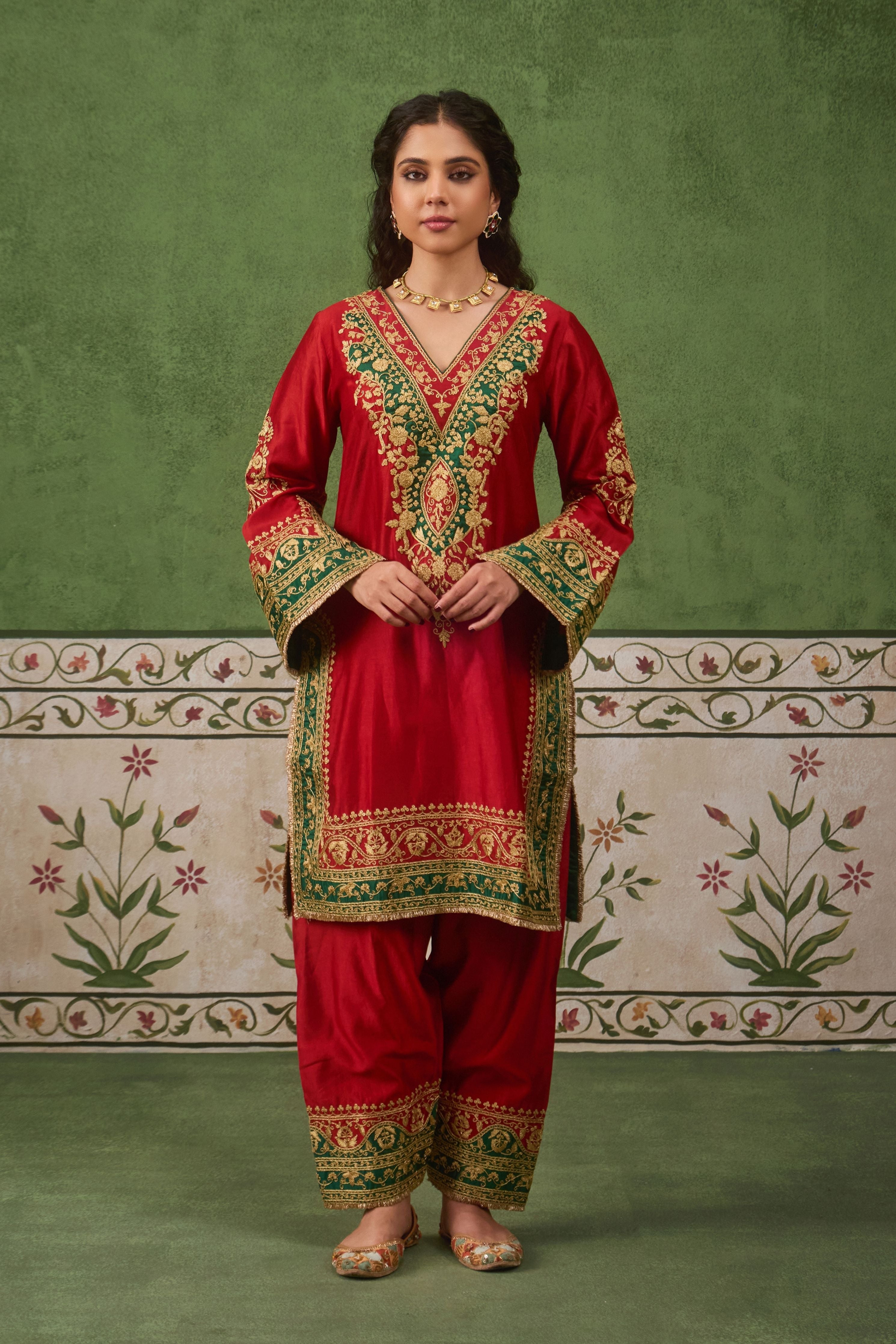 Inayat 2.0 Red Green Kurta Set