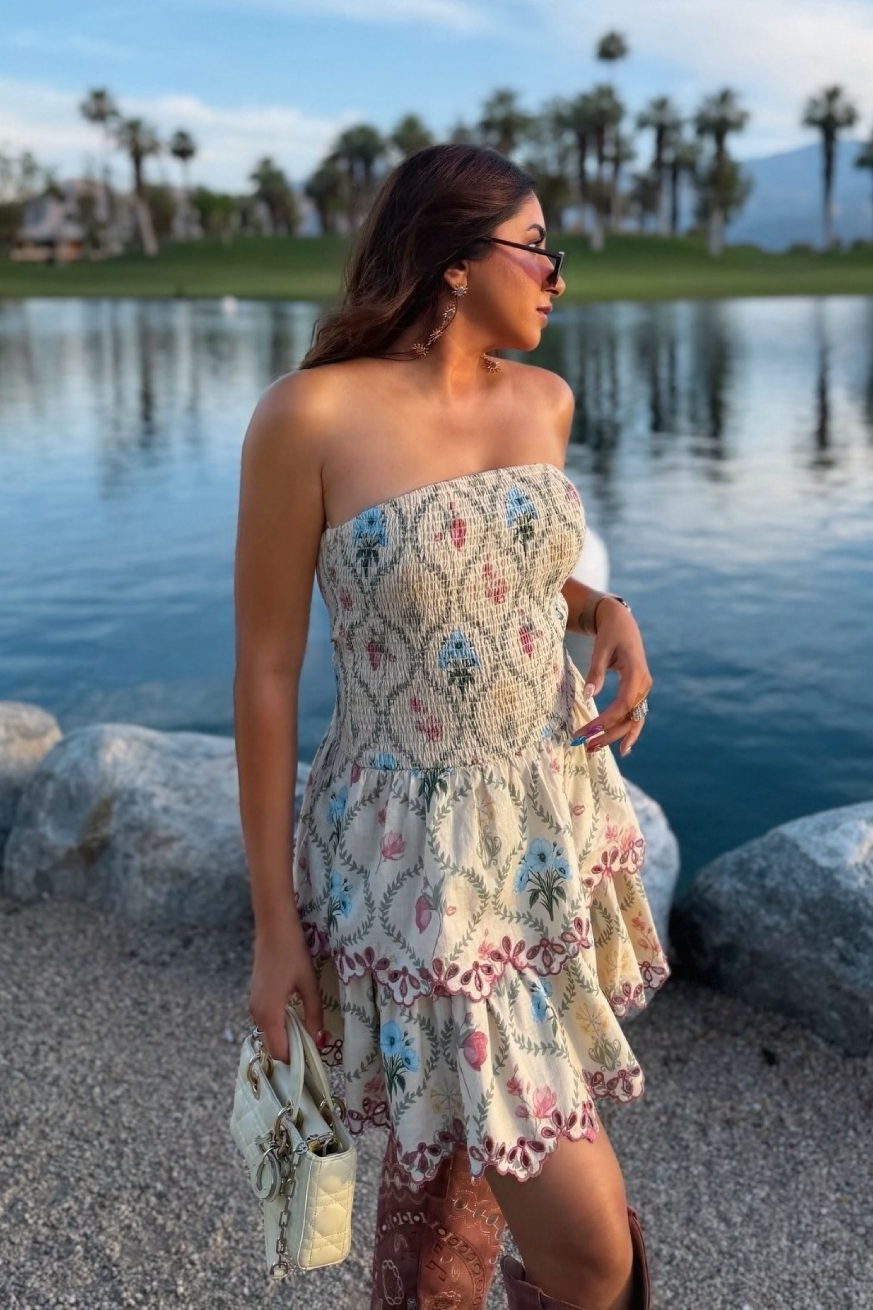 Aashna Shroff in Apricot Mini Dress