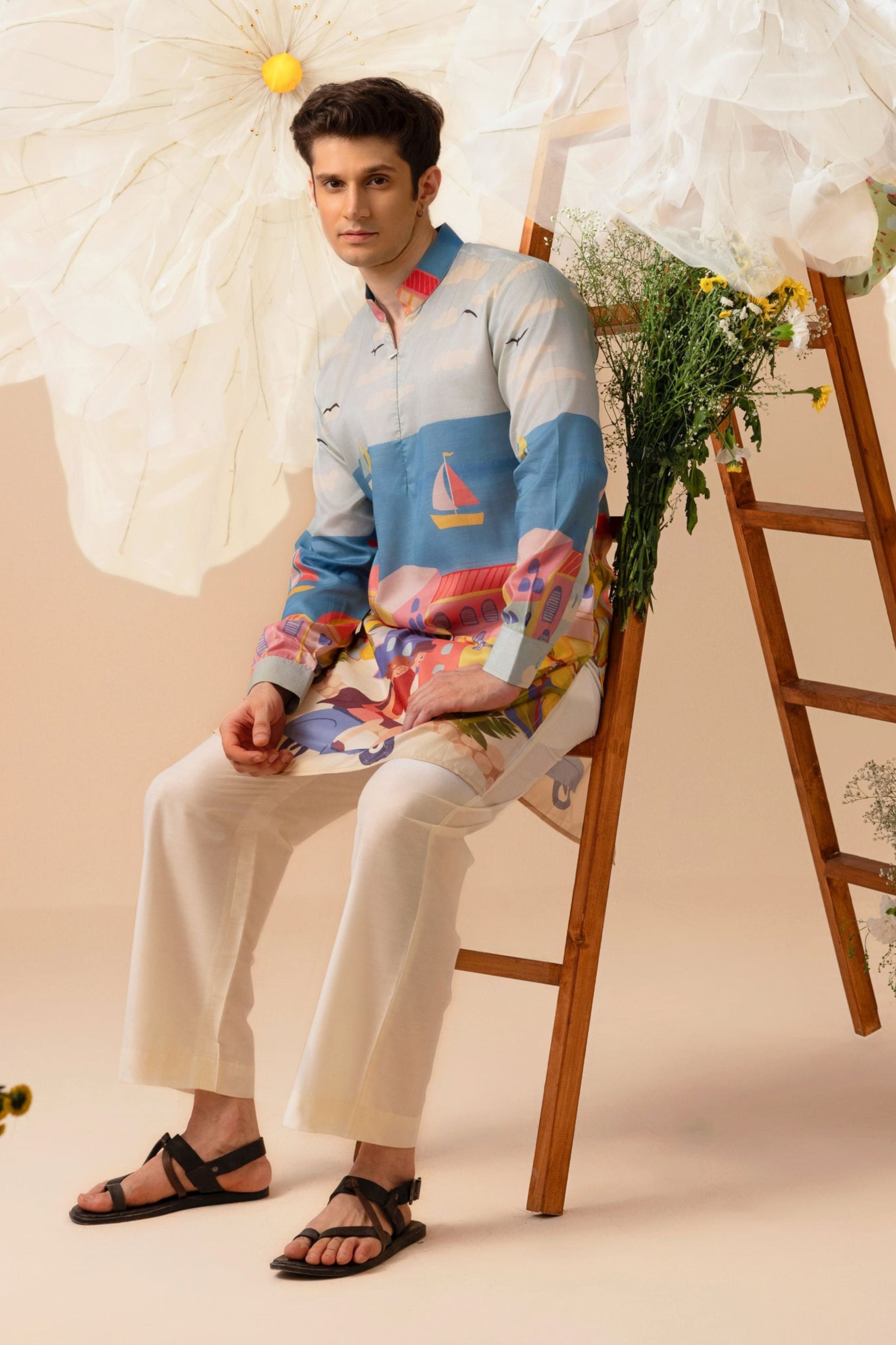 Coastal Ride  Silk Kurta