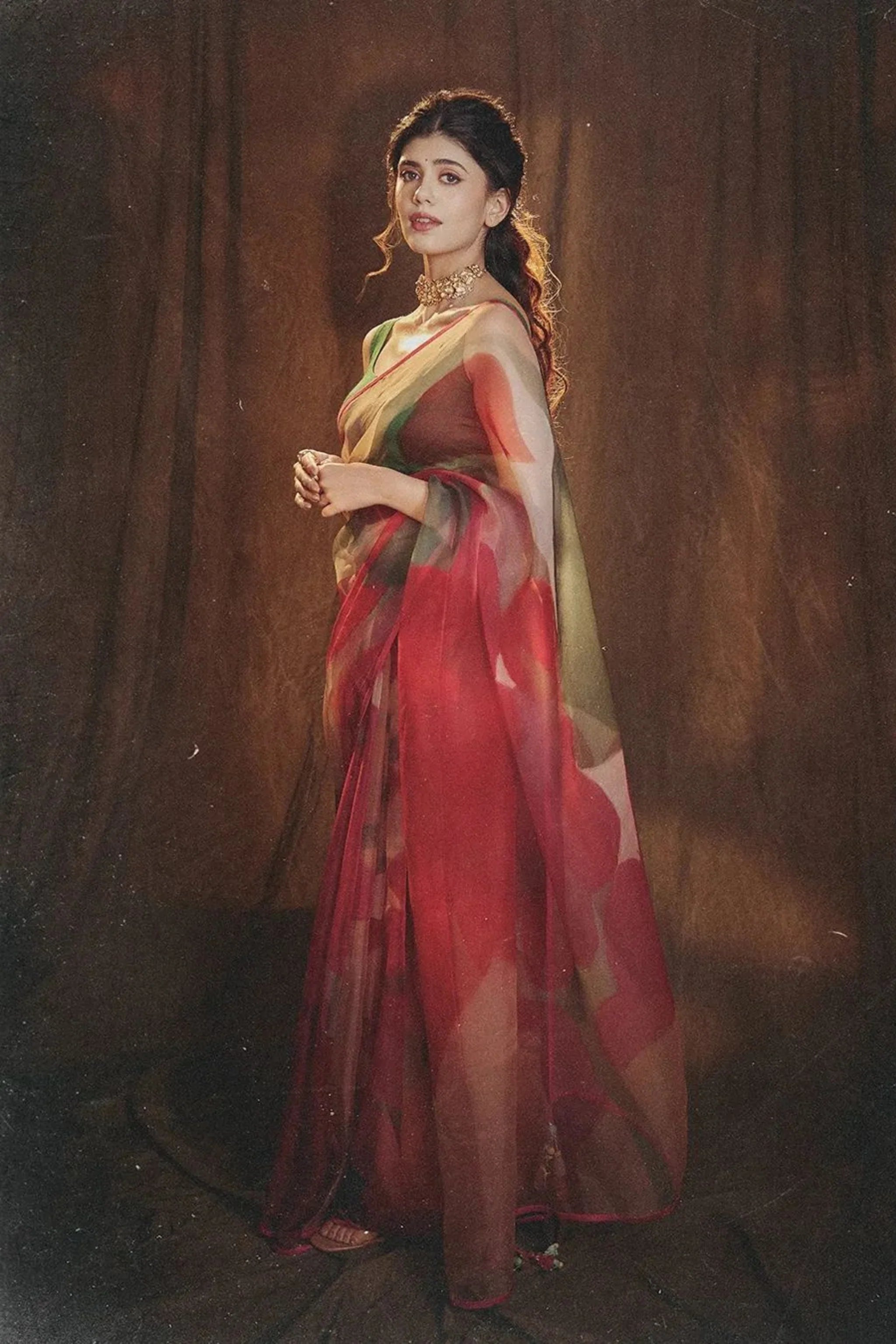 Sanjana Sanghi in Lei Lani Red Saree