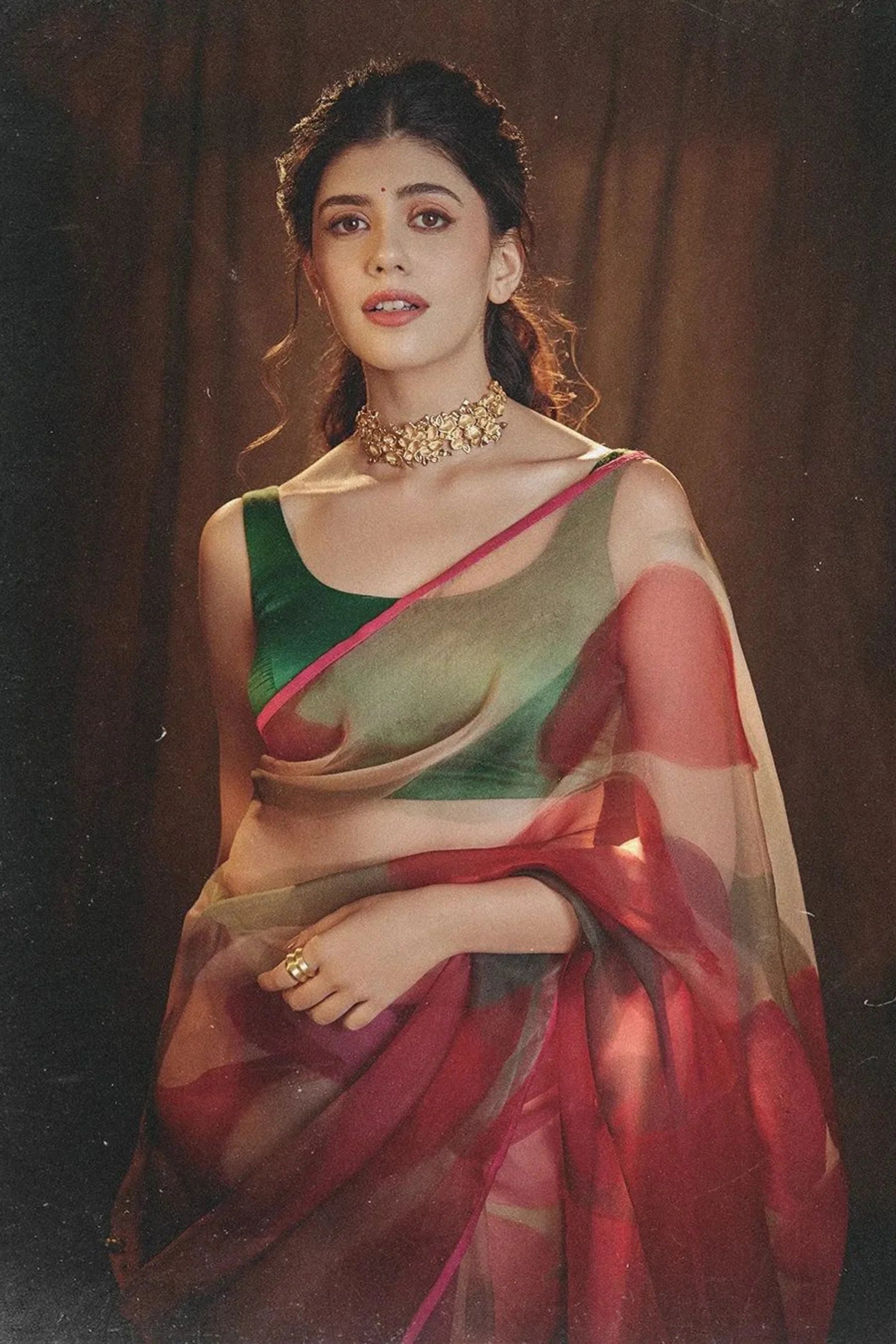 Sanjana Sanghi in Lei Lani Red Saree