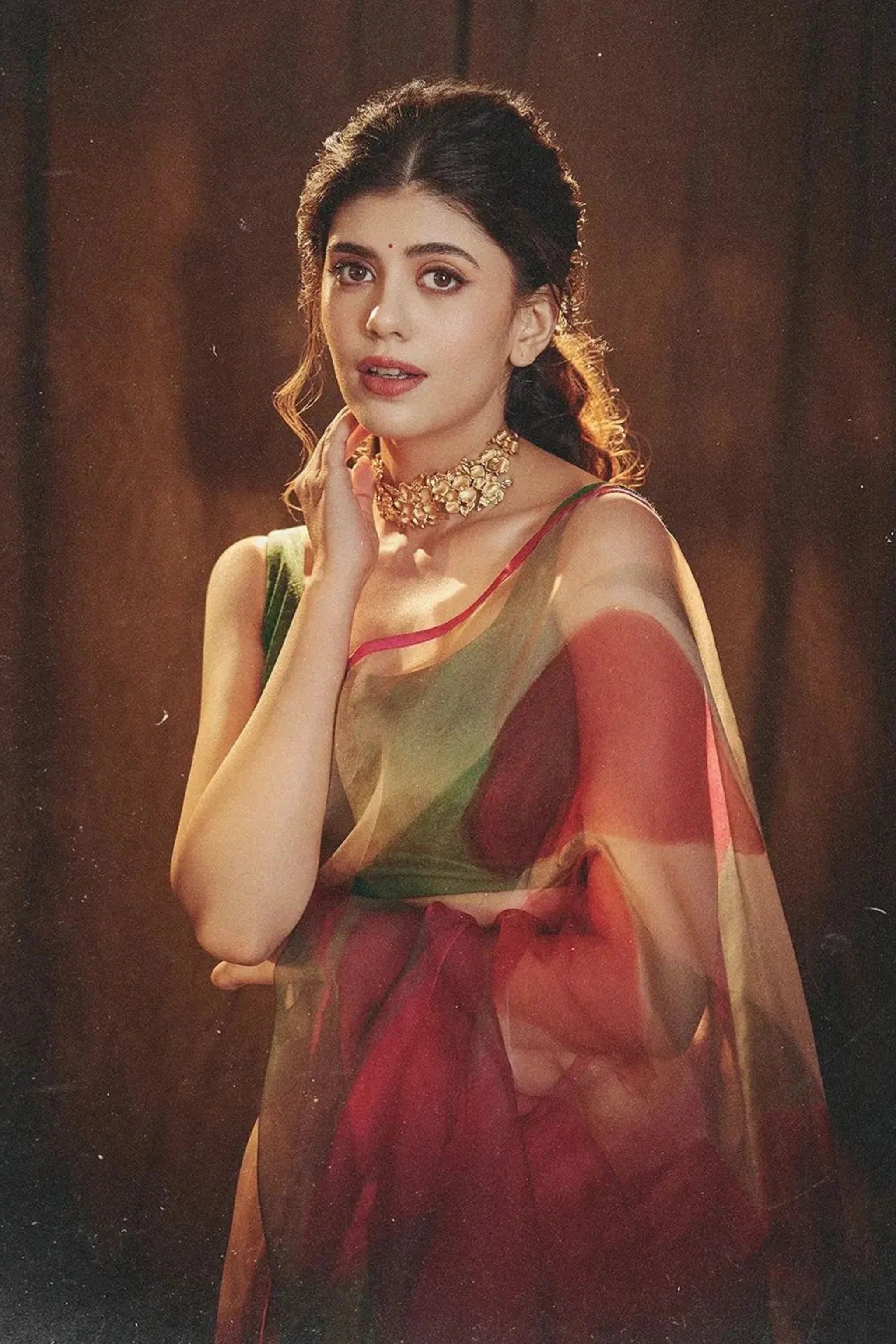Sanjana Sanghi in Lei Lani Red Saree