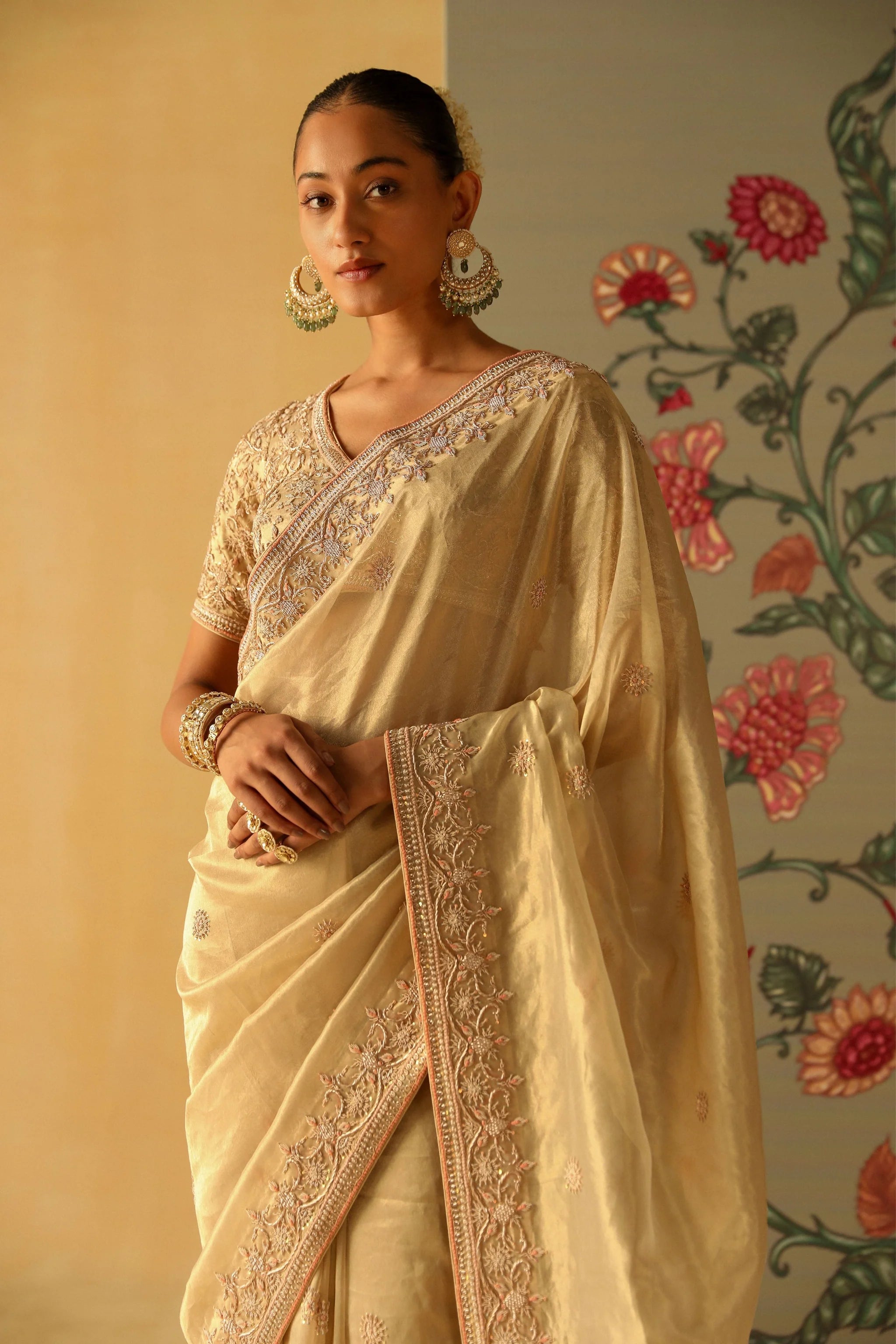 Saraa Gold Tissue Saree Set