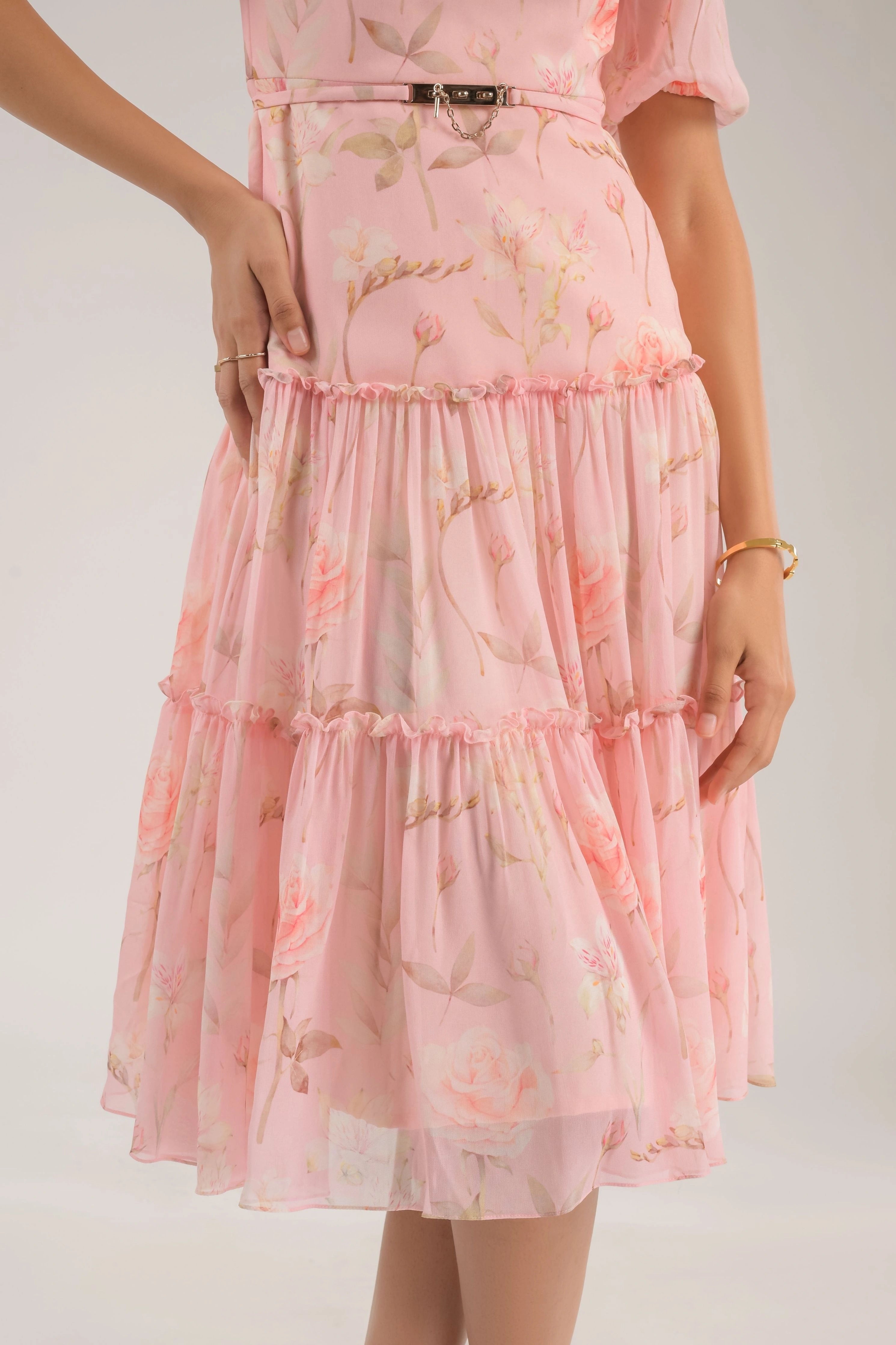 Dahlia Pink Floral Dress