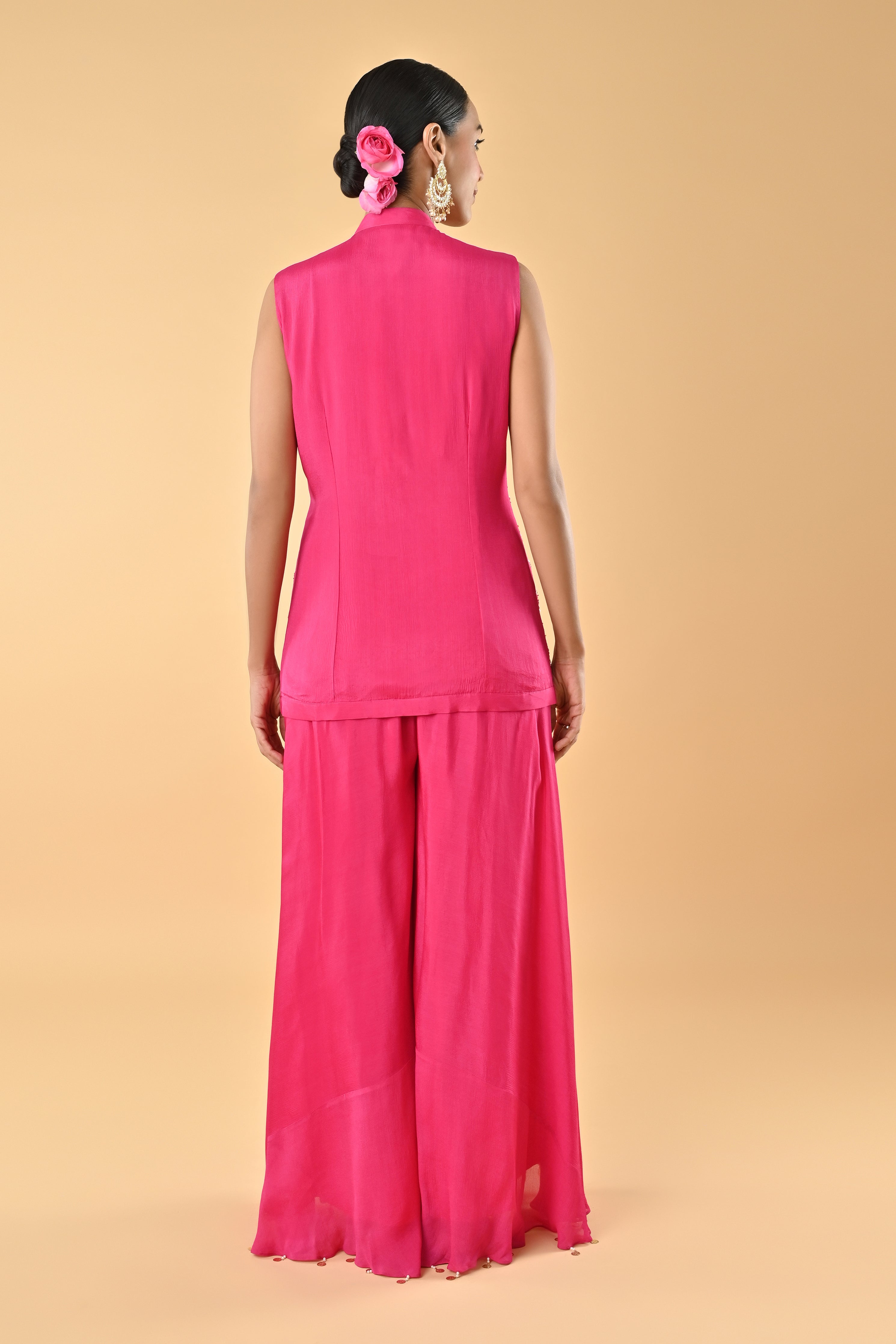 Pink Pearl Embroidered Tunic Set
