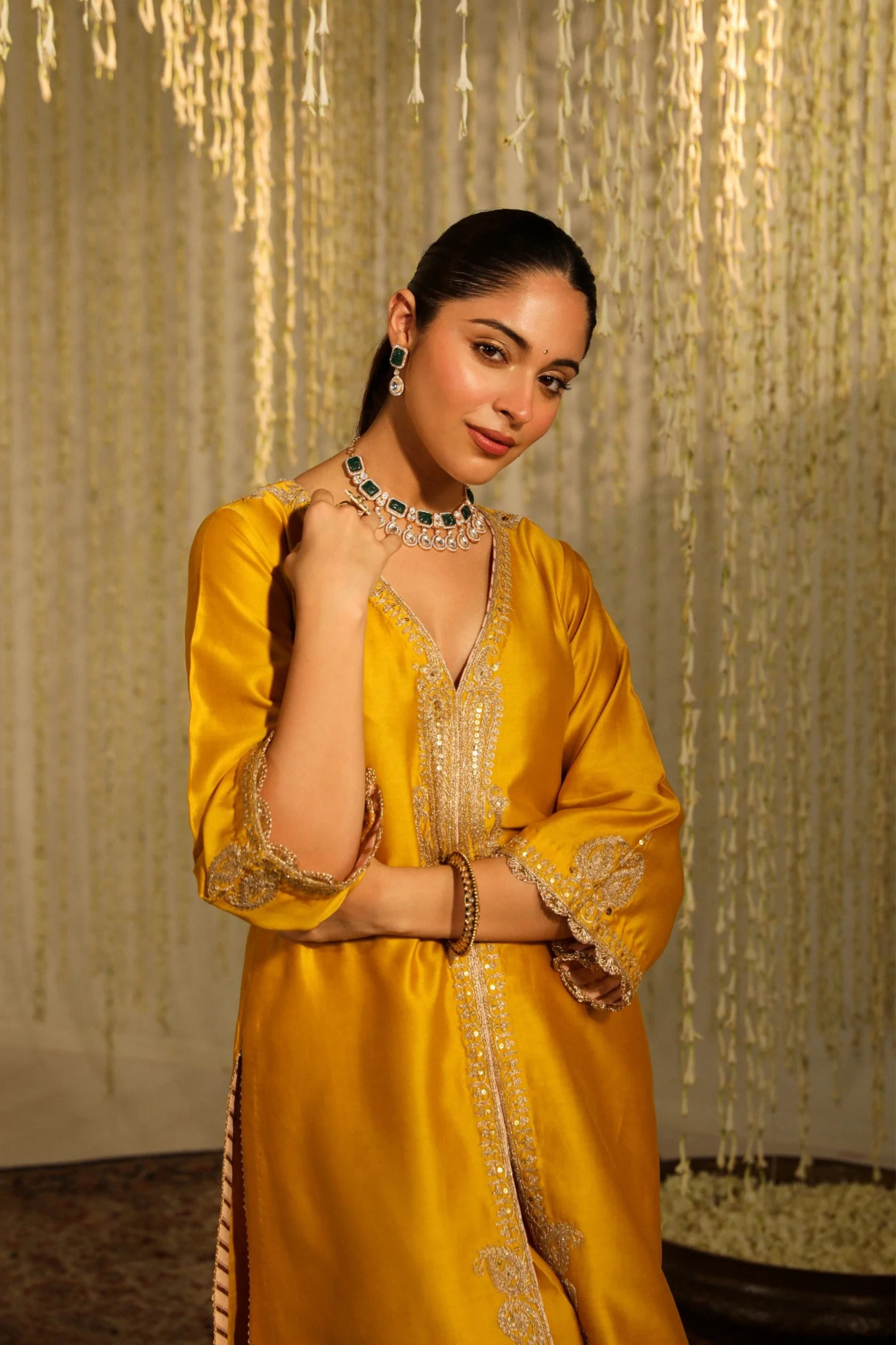 Umrah  Glaze Mustard Kurta Set