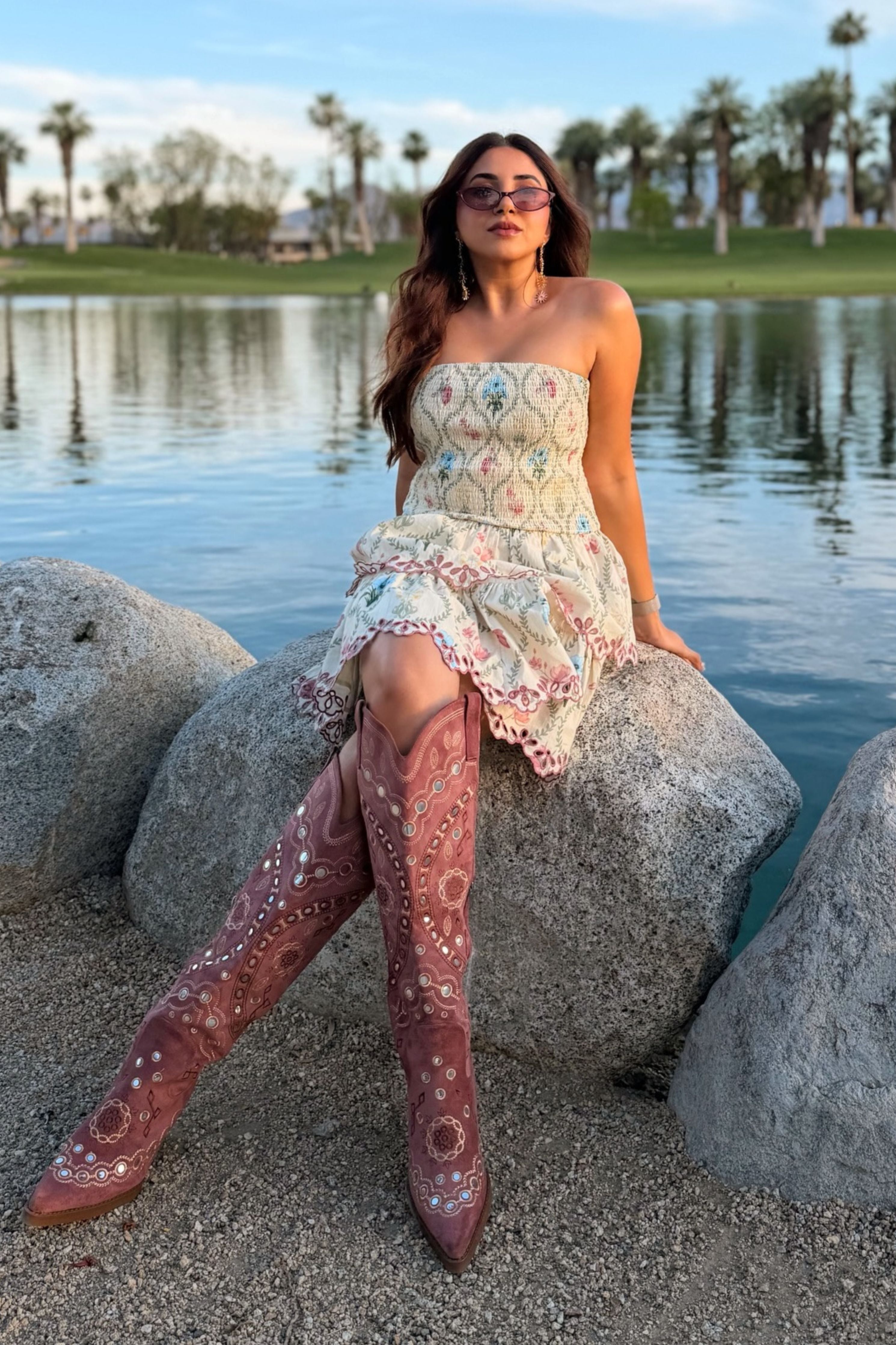 Aashna Shroff in Apricot Mini Dress