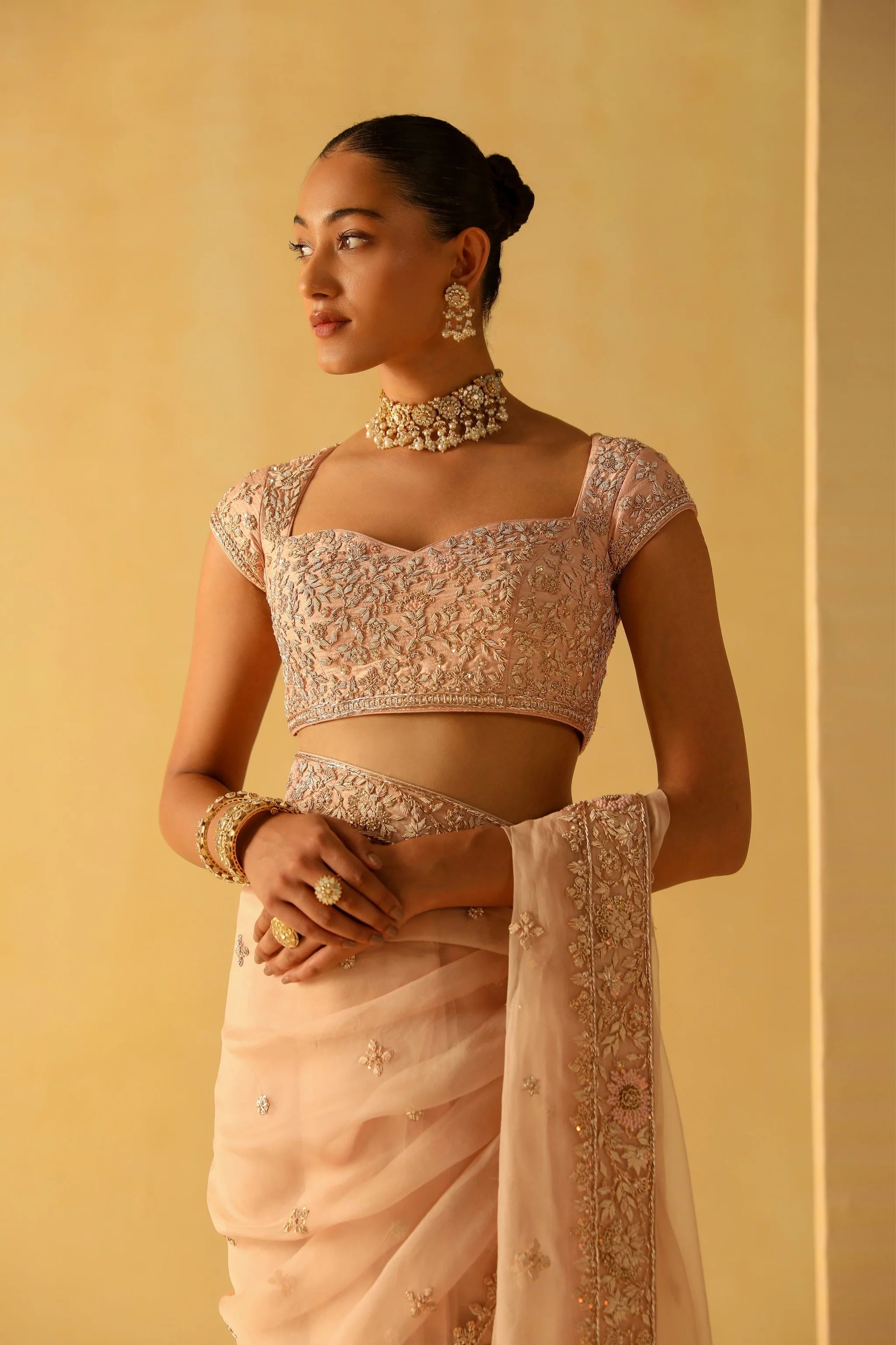 Maliha Rose Pink Maliha Saree Set