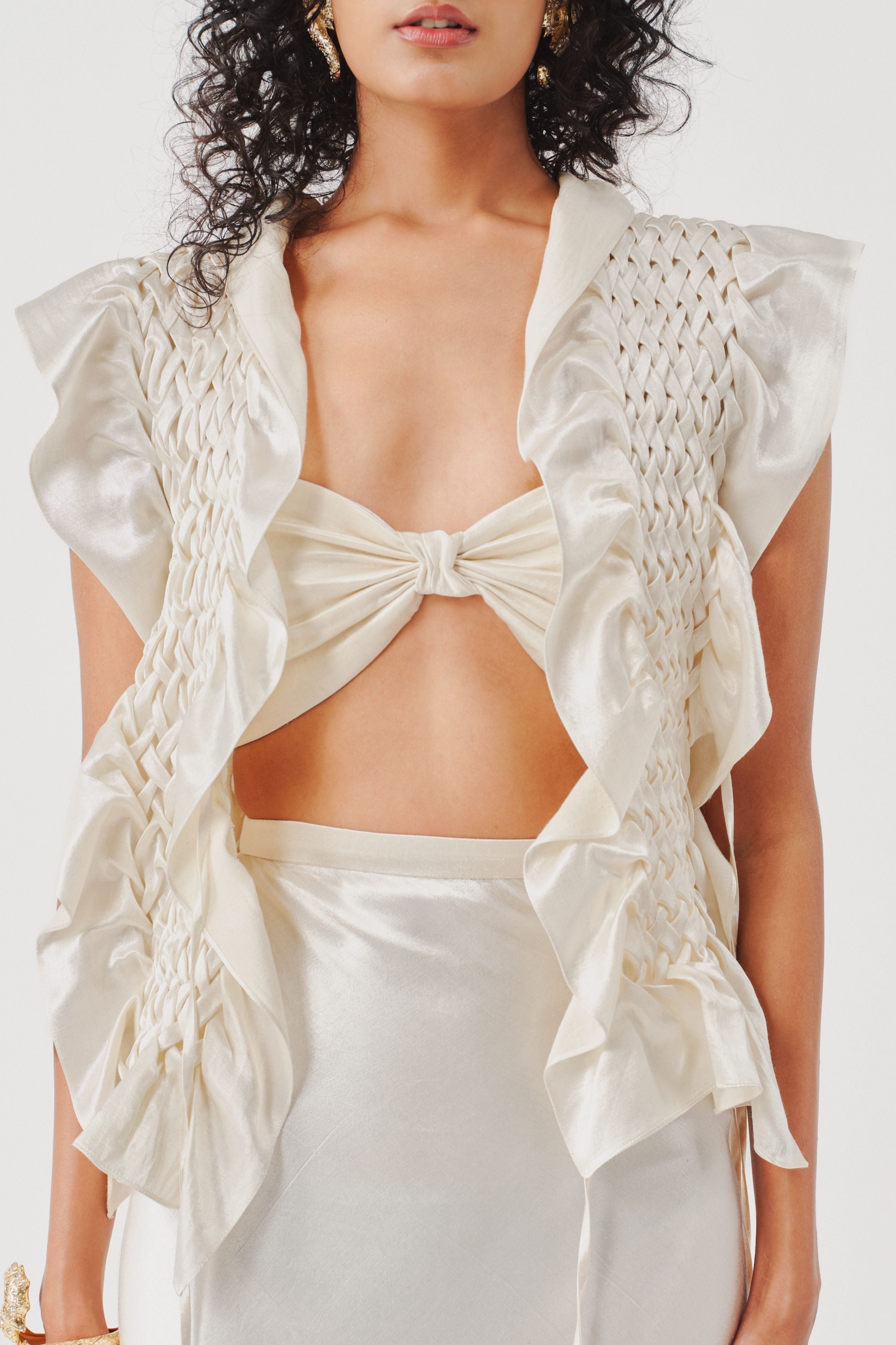 Phoenix Mashru Bib in White