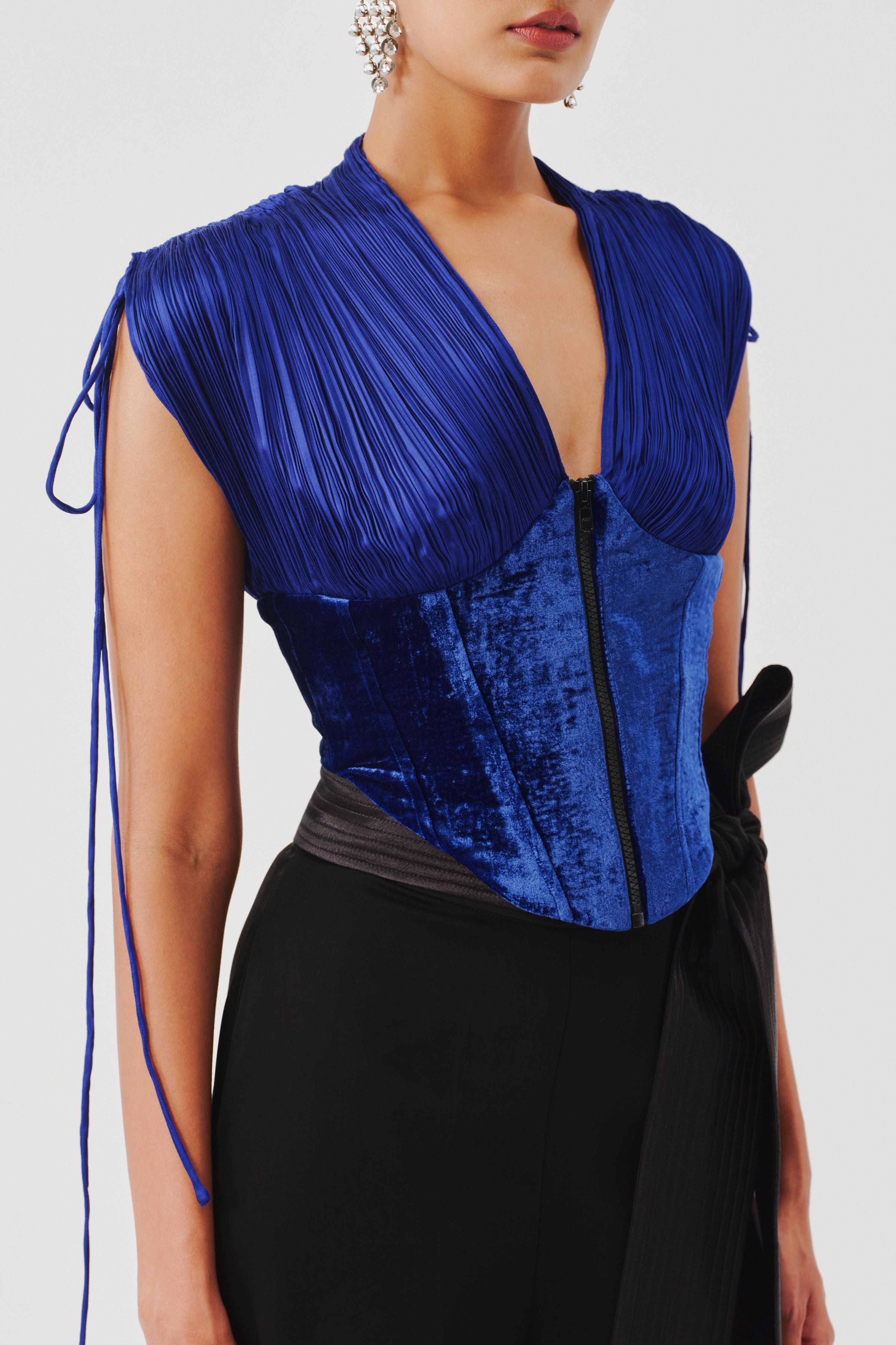 Veronica Corset Top in Blue