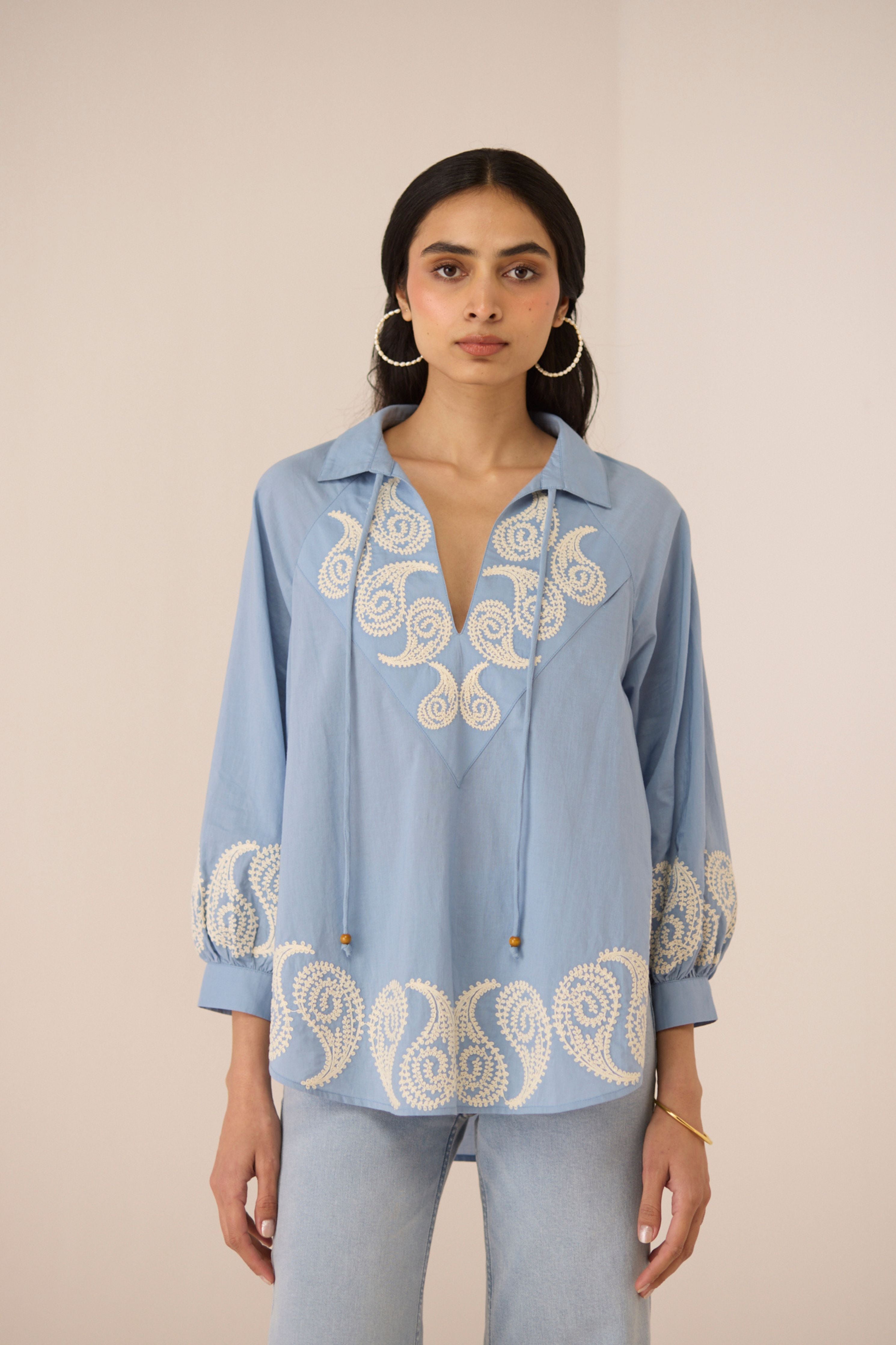 Remi Dusty Blue Blouse