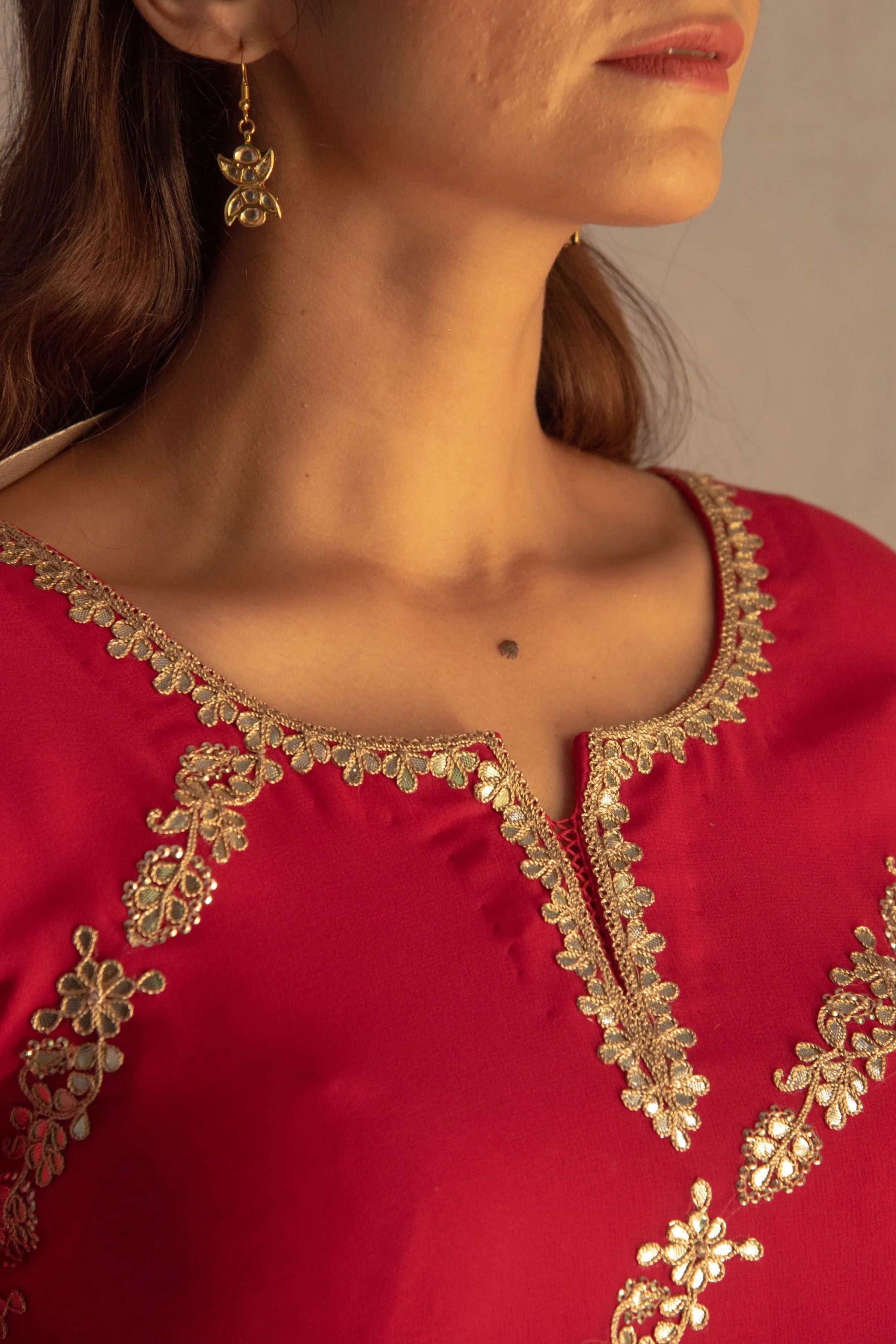 Deep Red Kurta Set