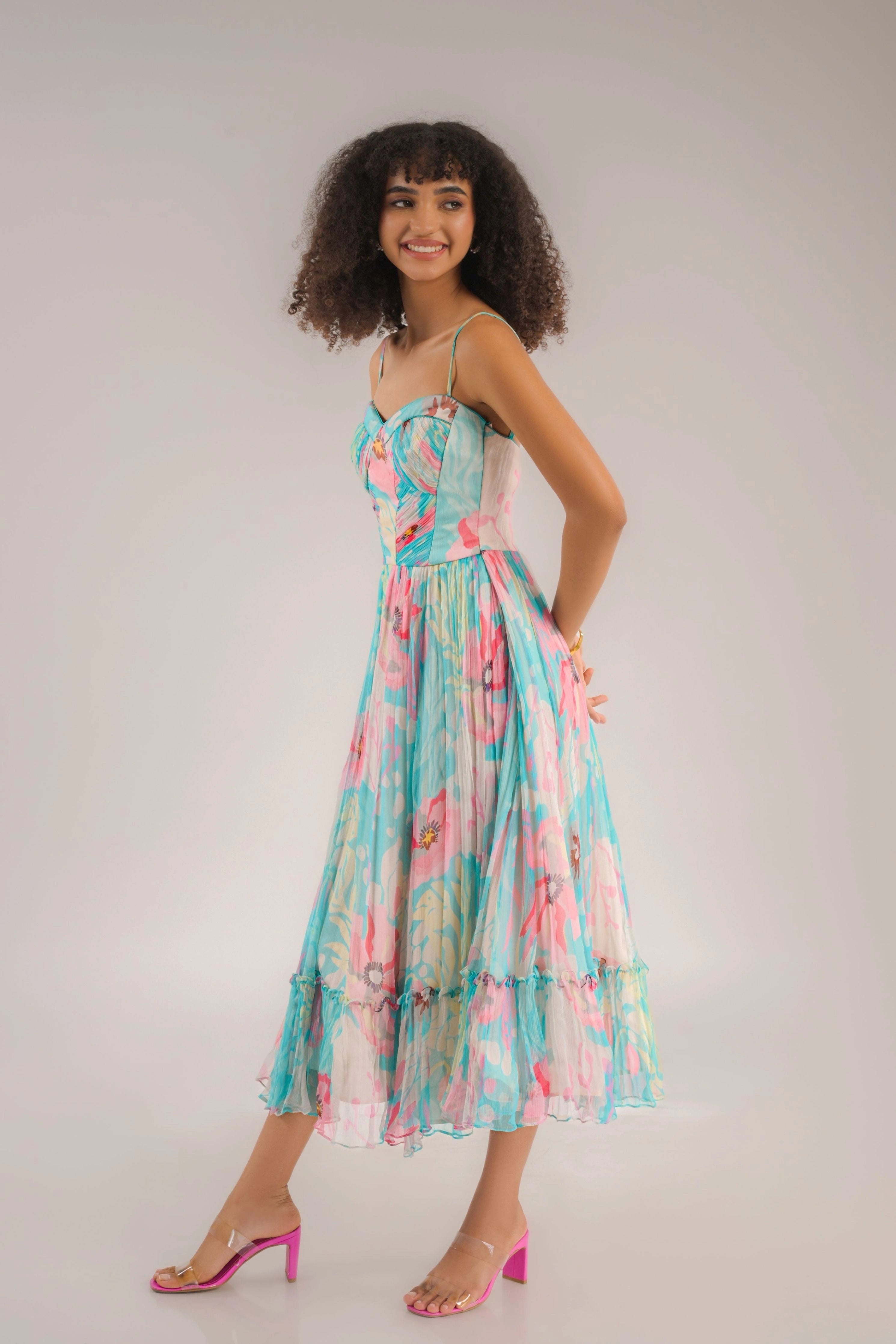 Dahlia Blue Floral Dress