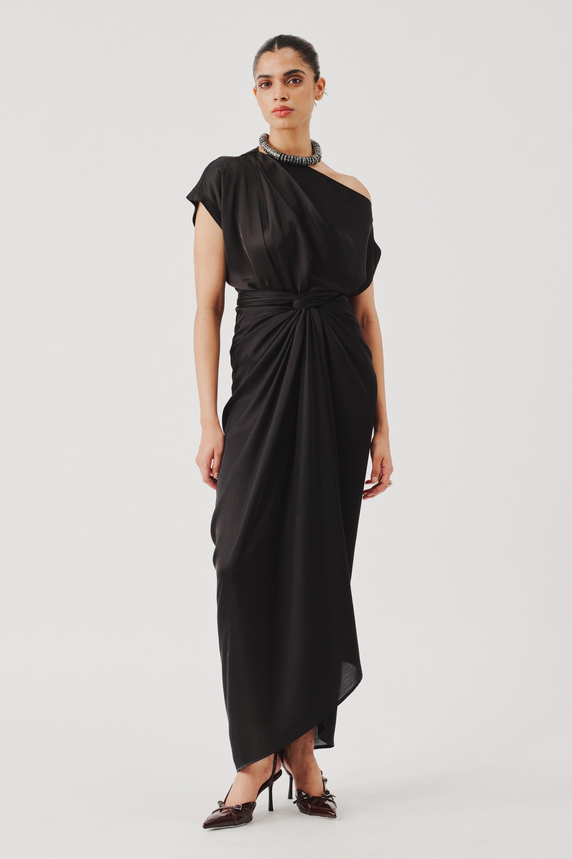 Honey Multiway Draped Skirt in Black