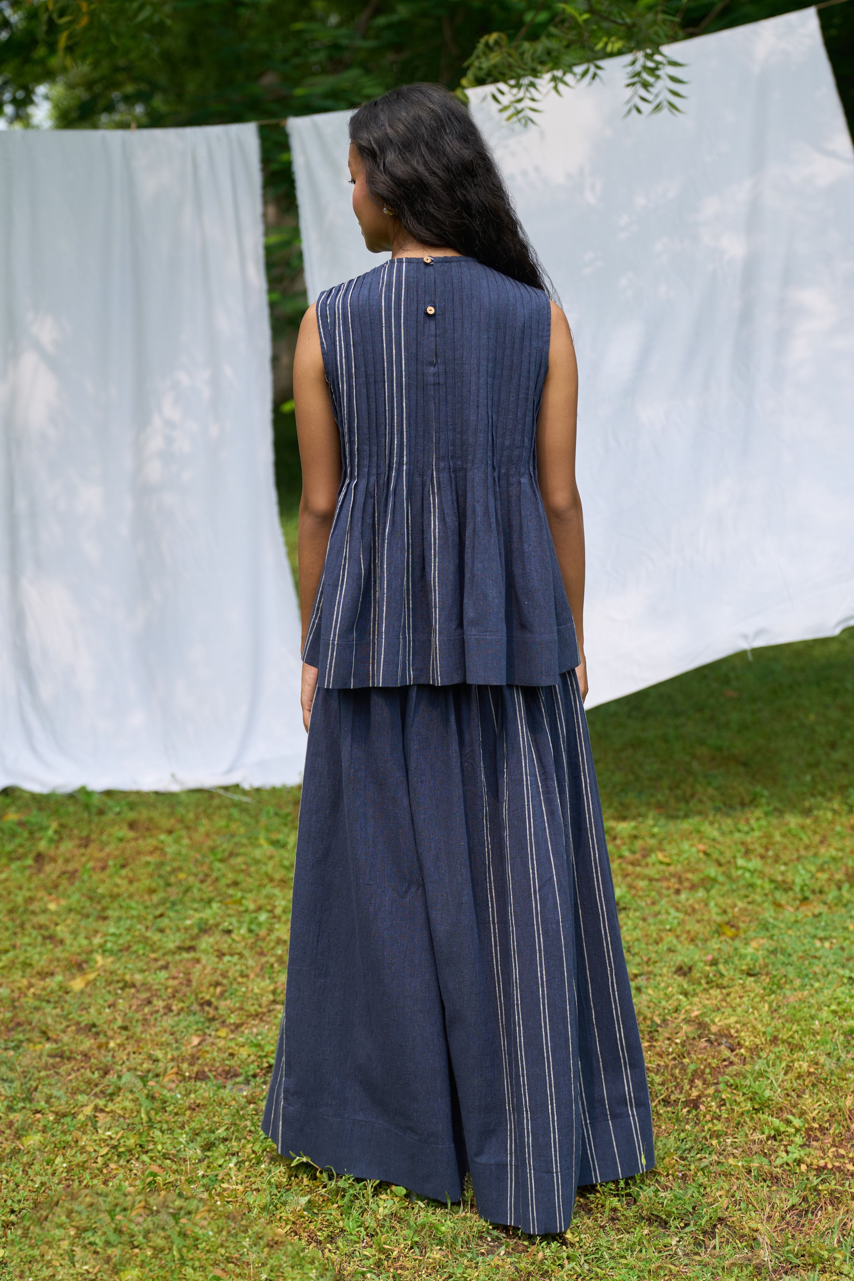 Cobalt Sleeveless Pintucks Top
