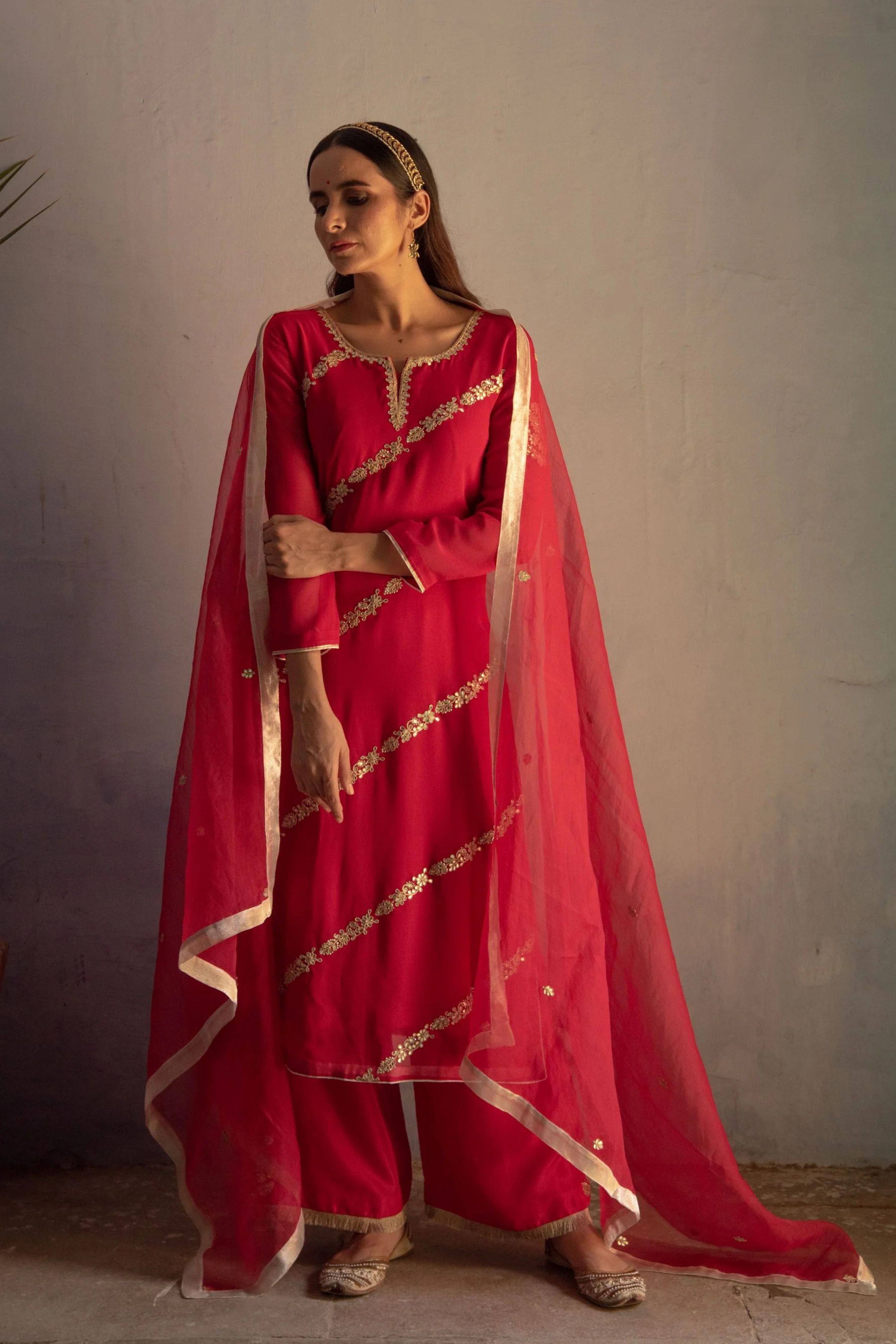 Deep Red Kurta Set