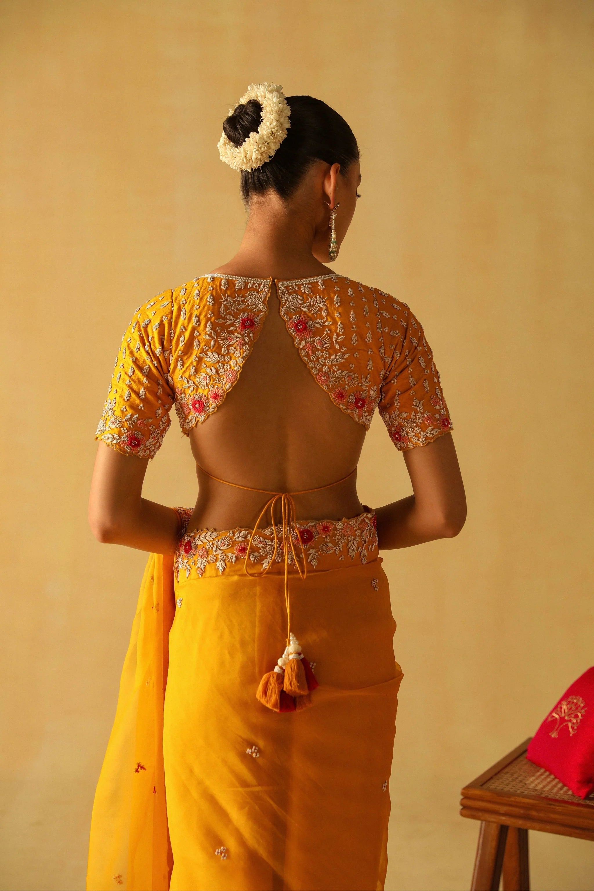 Afsa Mustard Saree Set