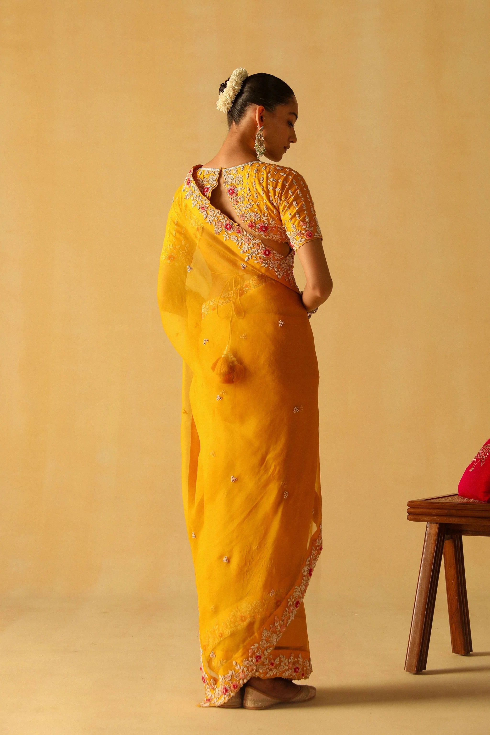 Afsa Mustard Saree Set
