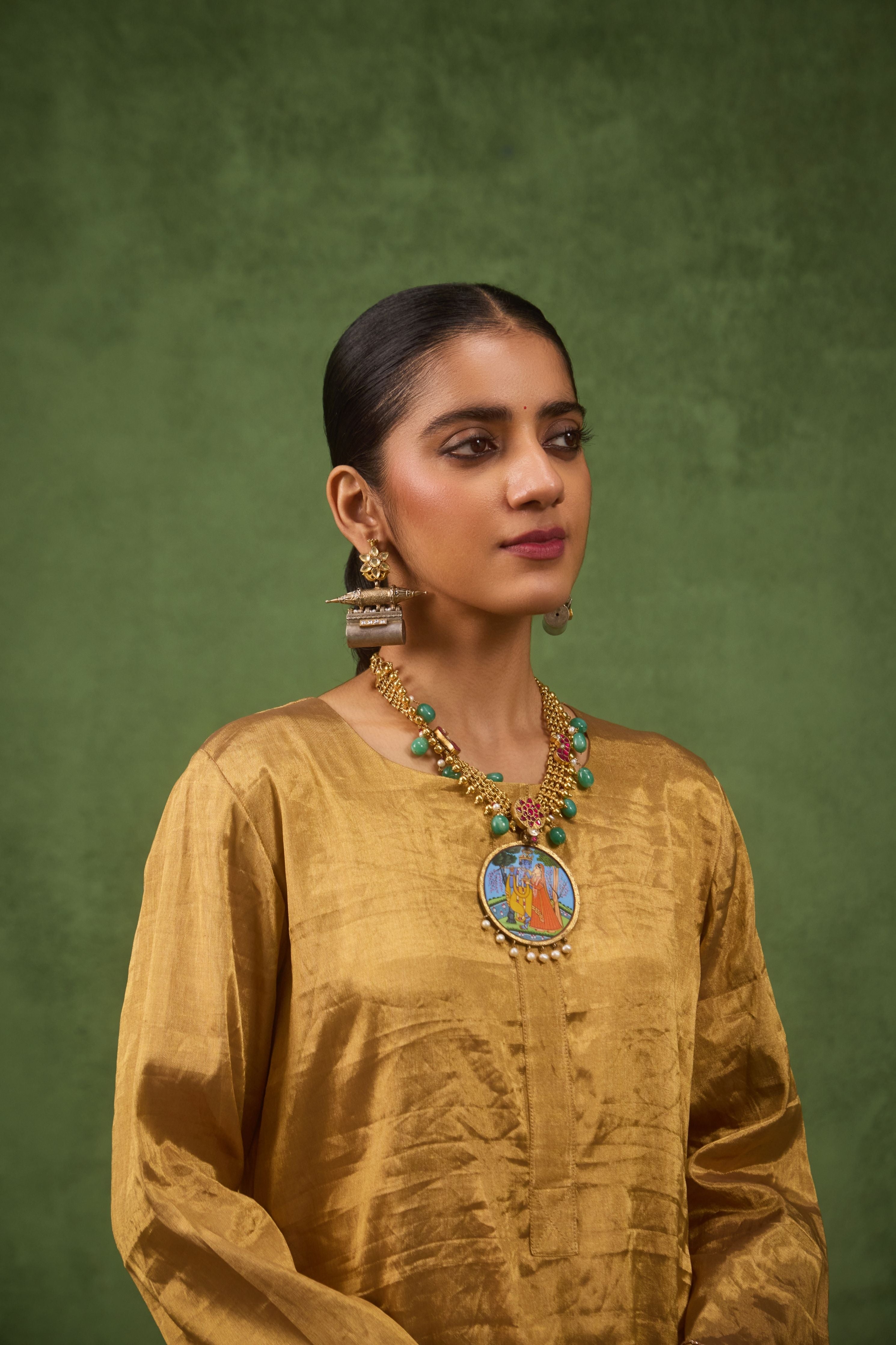 Inayat 2.0 Gold Tissue Kurta Set