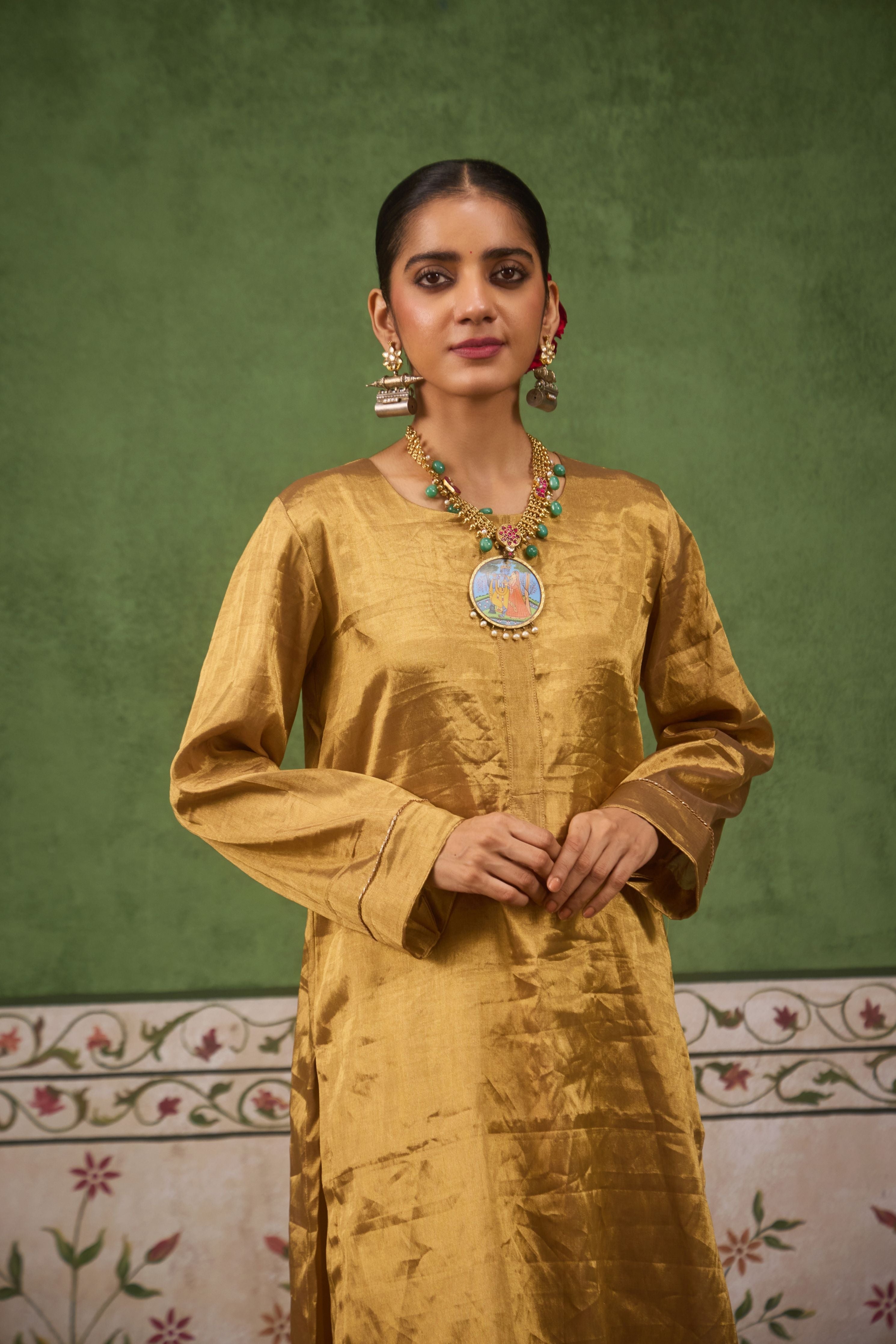 Inayat 2.0 Gold Tissue Kurta Set