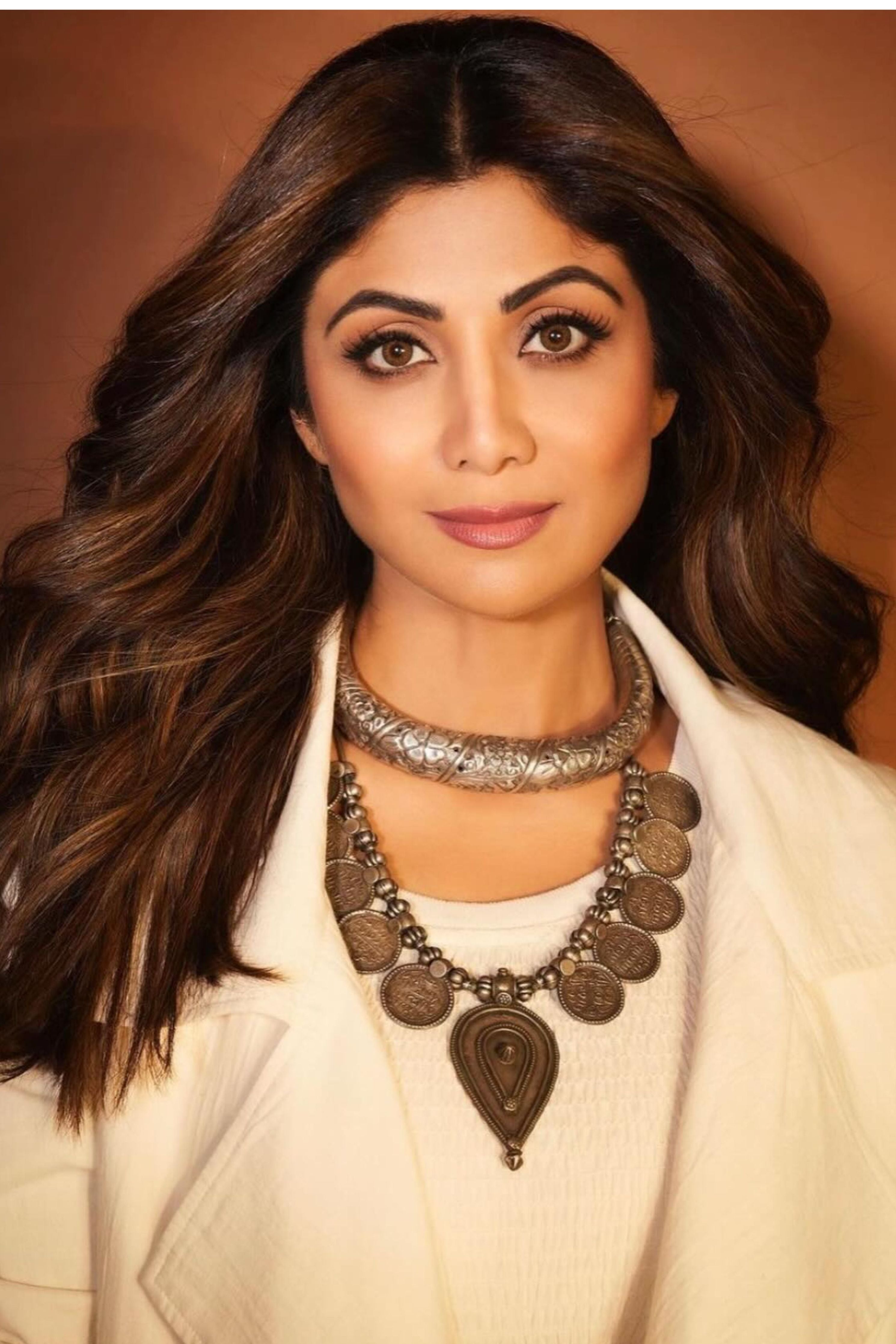 Shilpa Shetty In Off White Bodysuit Lehenga Jacket Set